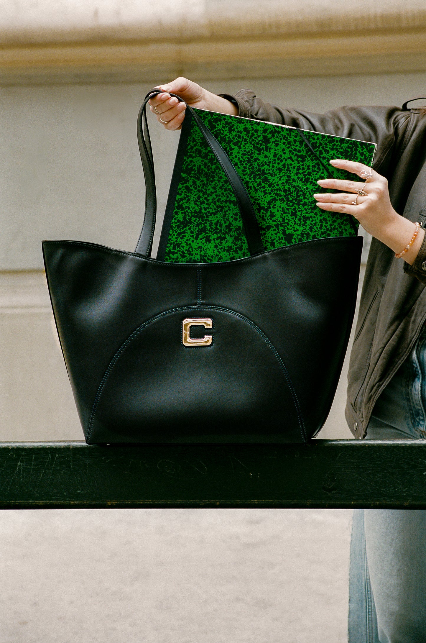 Clemenceau - Sac cabas cuir noir