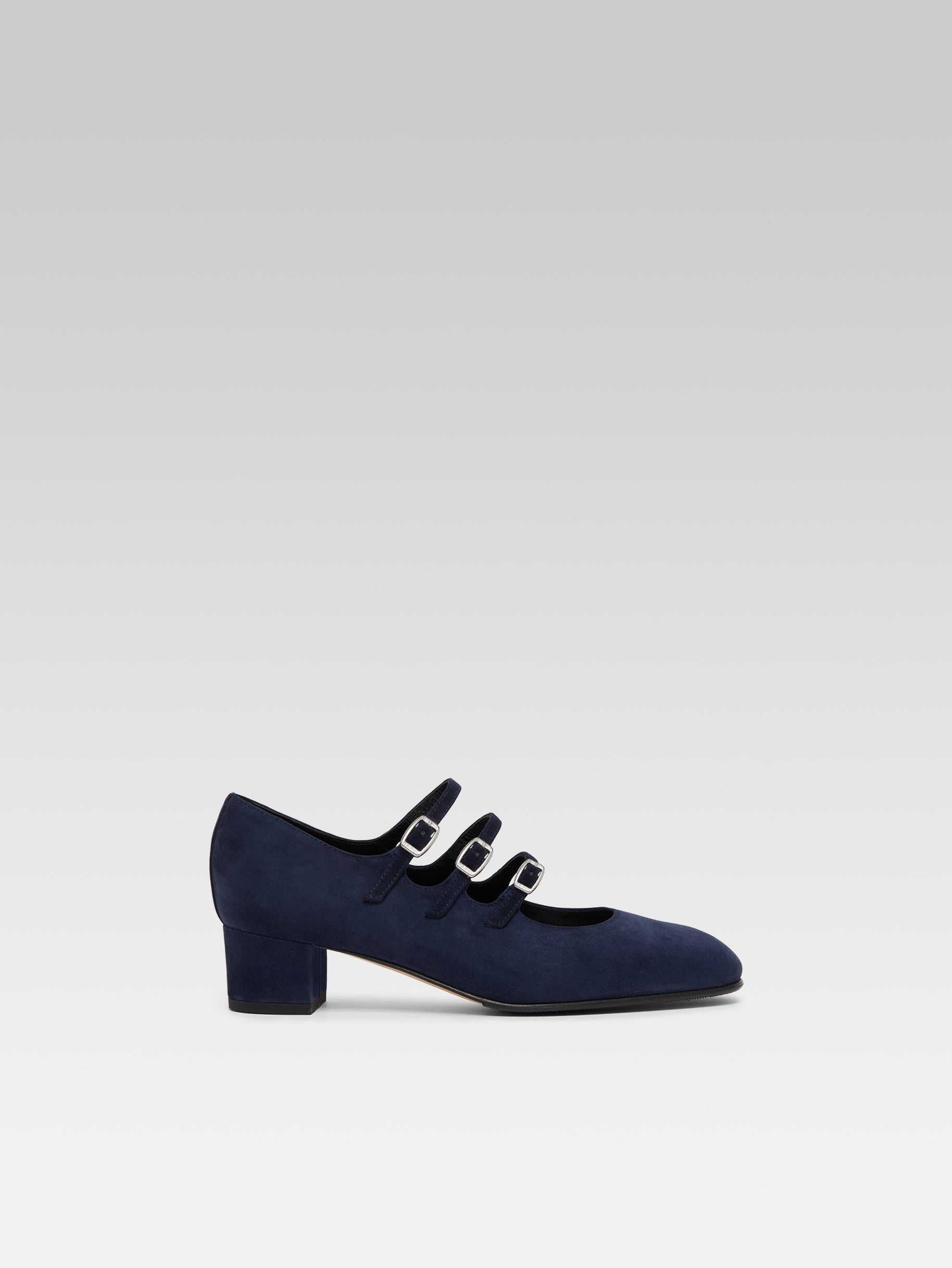 Kina - Upcycled navy suede Mary Jane pumps