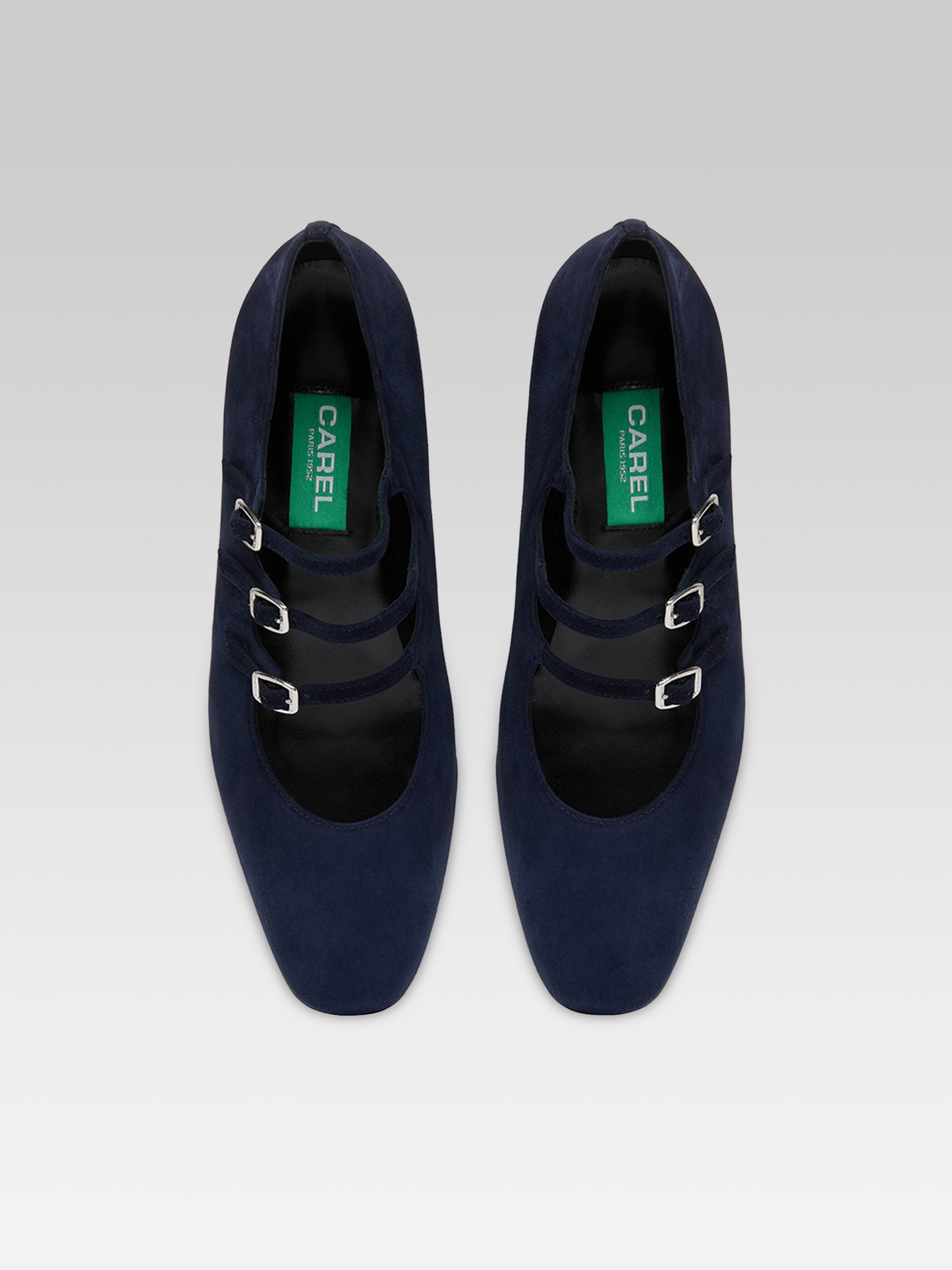Kina - Upcycled navy suede leather Mary Jane pumps