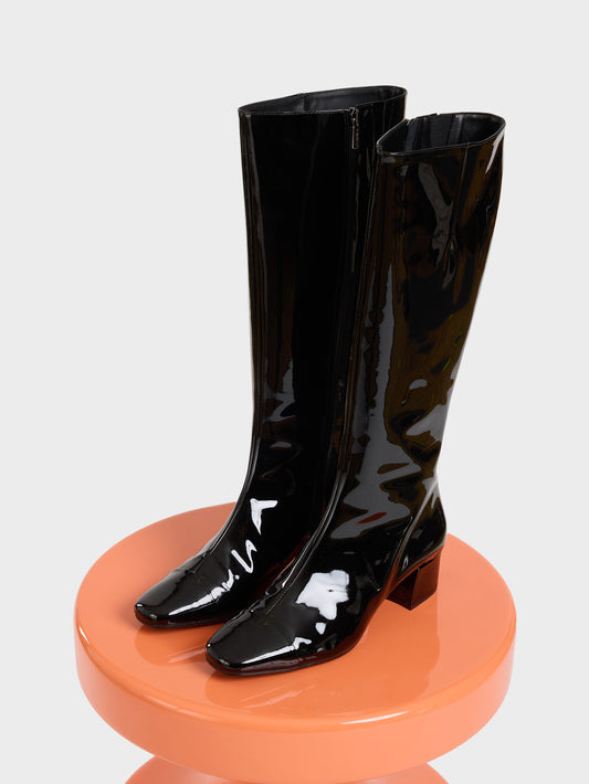Malaga - Black patent leather boots - Image number 8