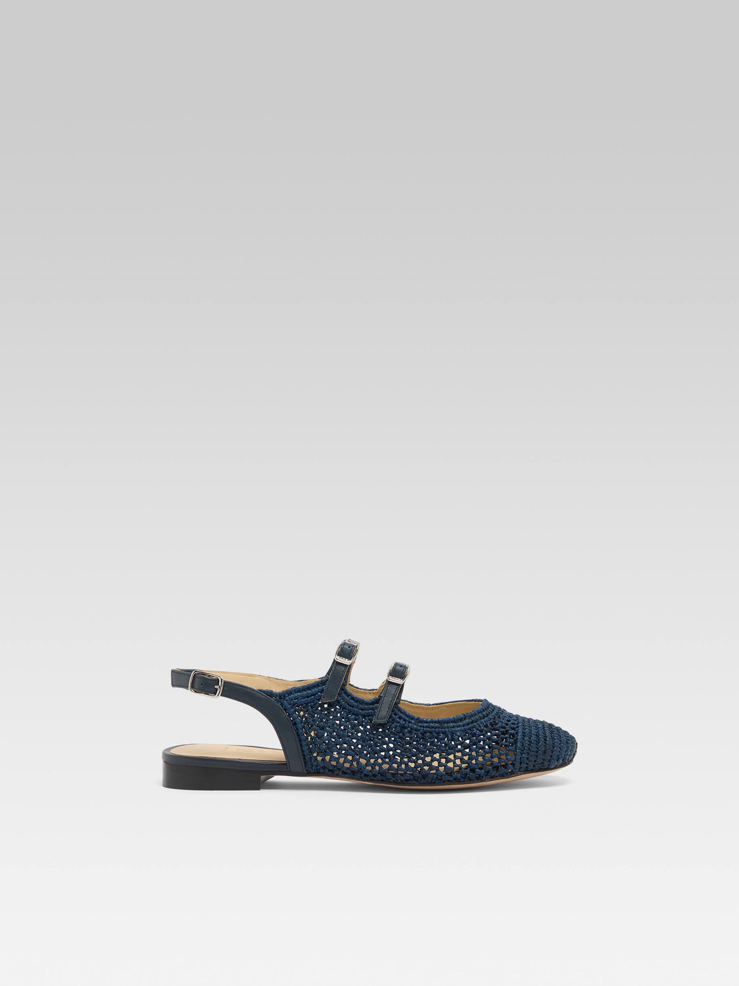 Balma - Babies slingback raphia bleu marine