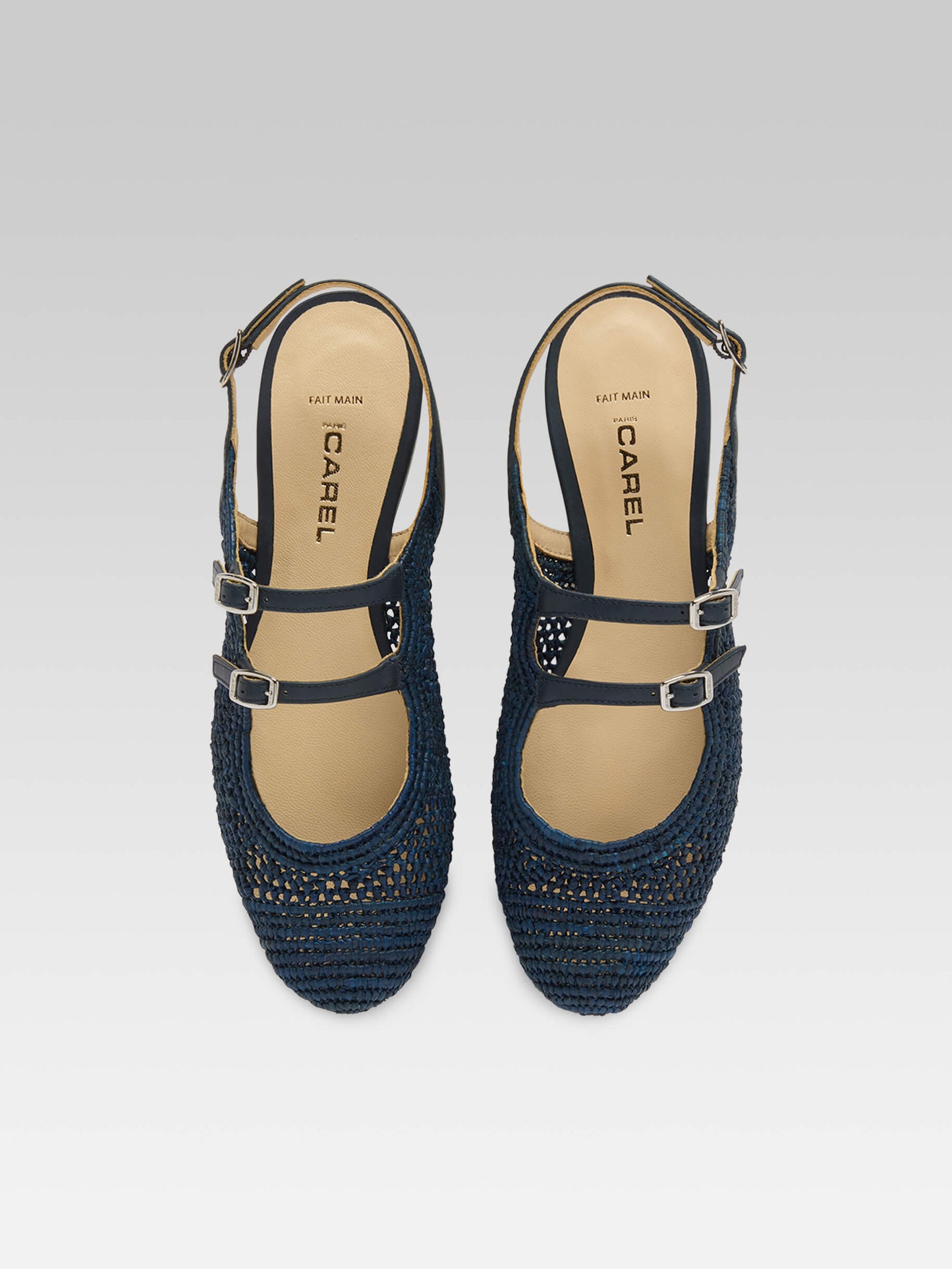 Balma - Babies slingback raphia bleu marine