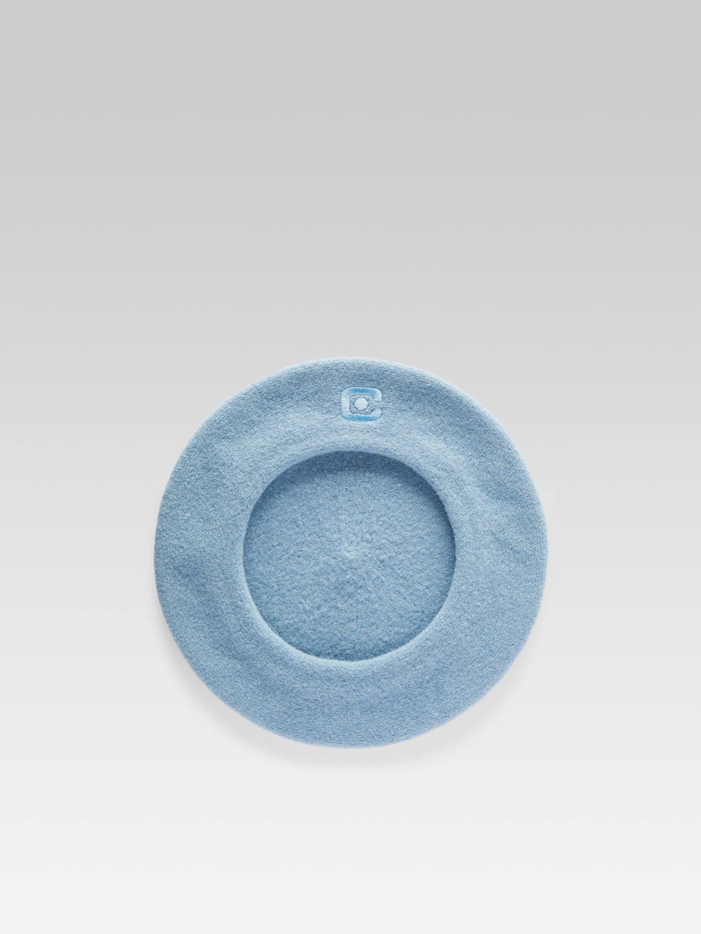 Béret - Laine bleu jean logo C