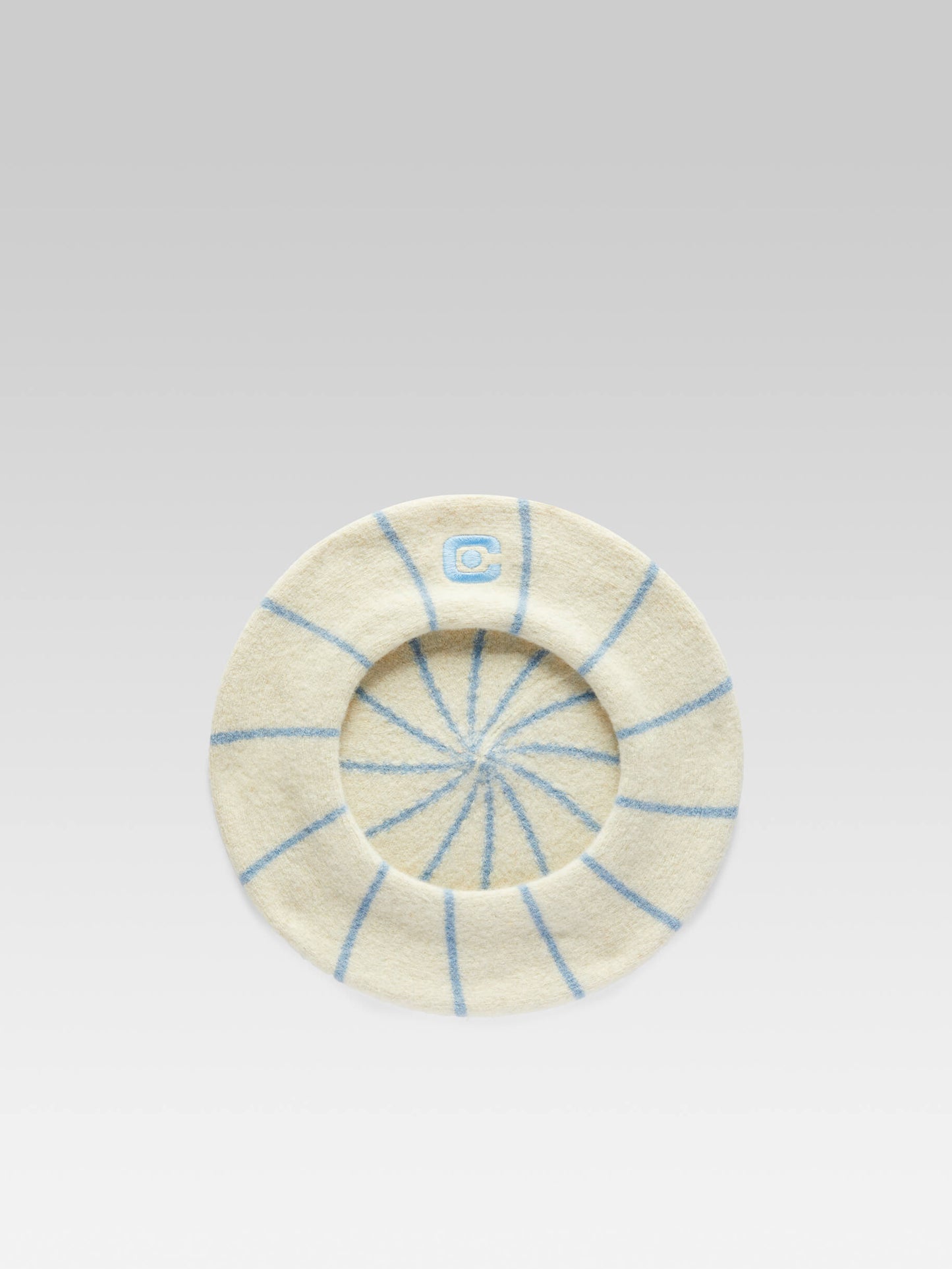 Beret - Ecru and blue sailor wool