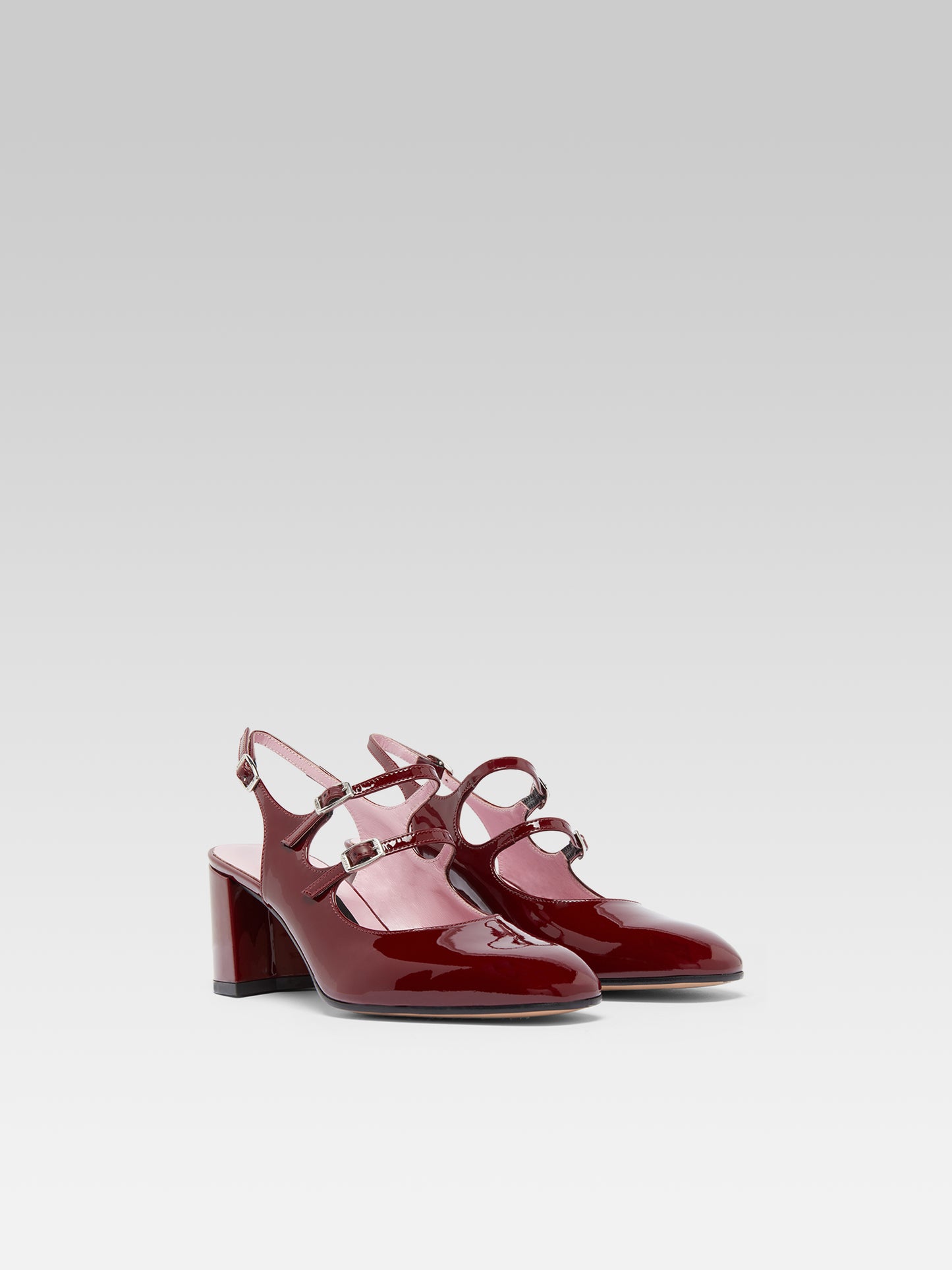 Banana - Burgundy patent leather slingback Mary Janes