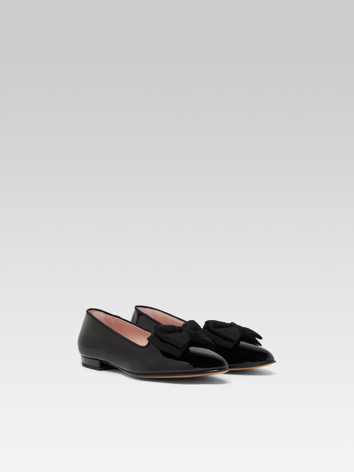 Marquis - Ballerines à noeud cuir verni noir