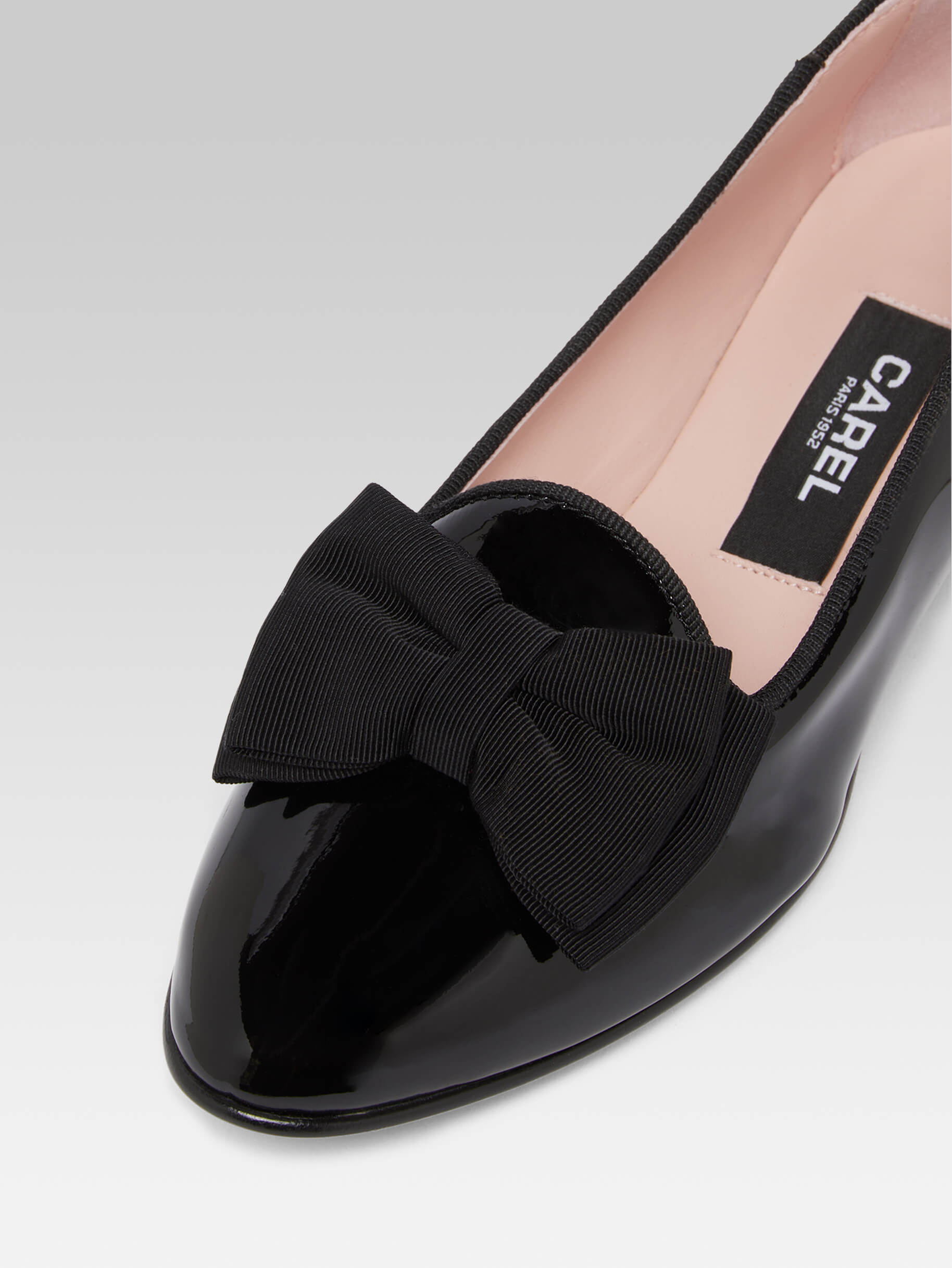 Marquis - Ballerines à noeud cuir verni noir - Image numéro 4