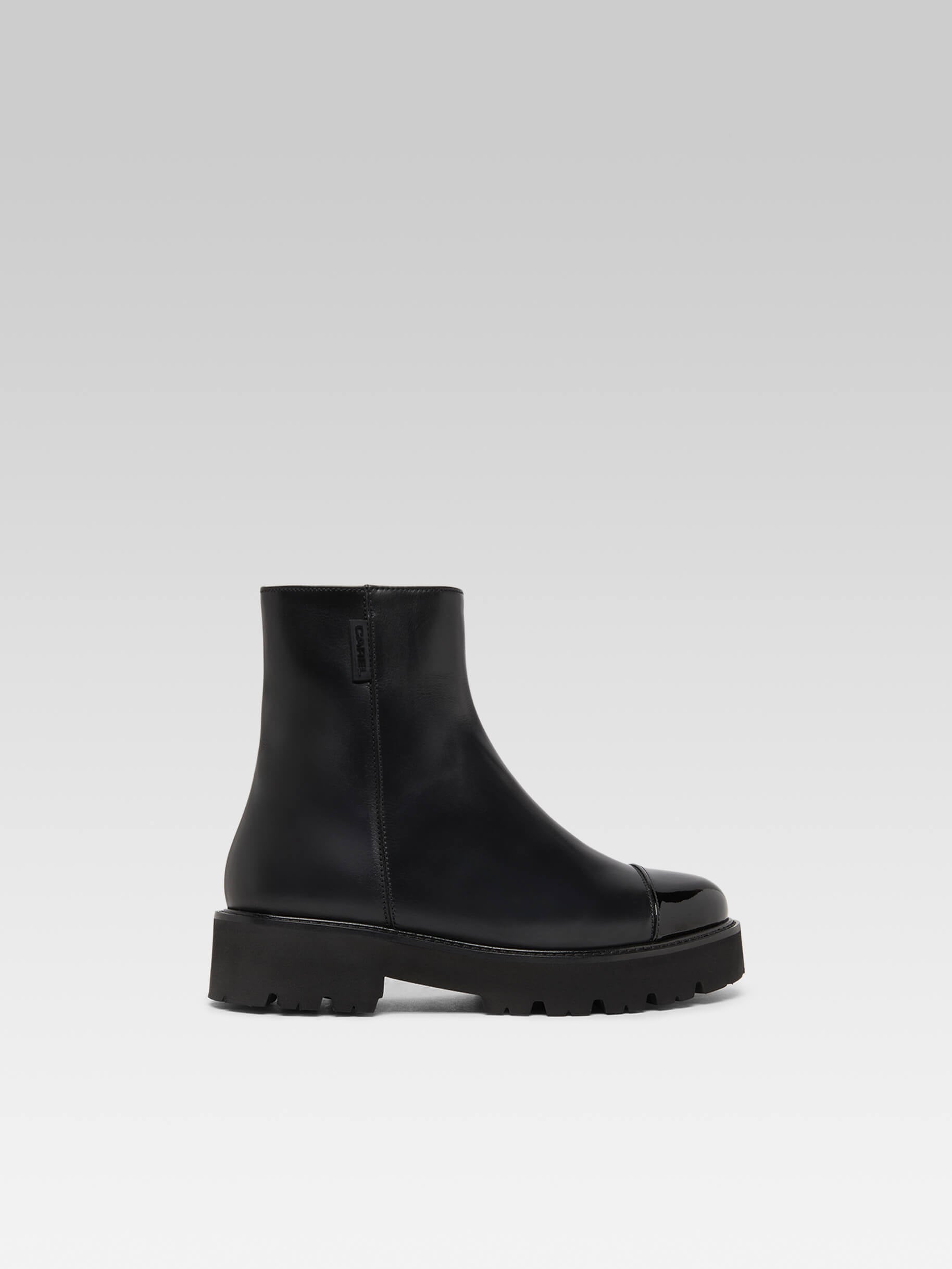 Ankle Boots Stiefeletten Lackleder Schwarz Konstantin Starke JAKI