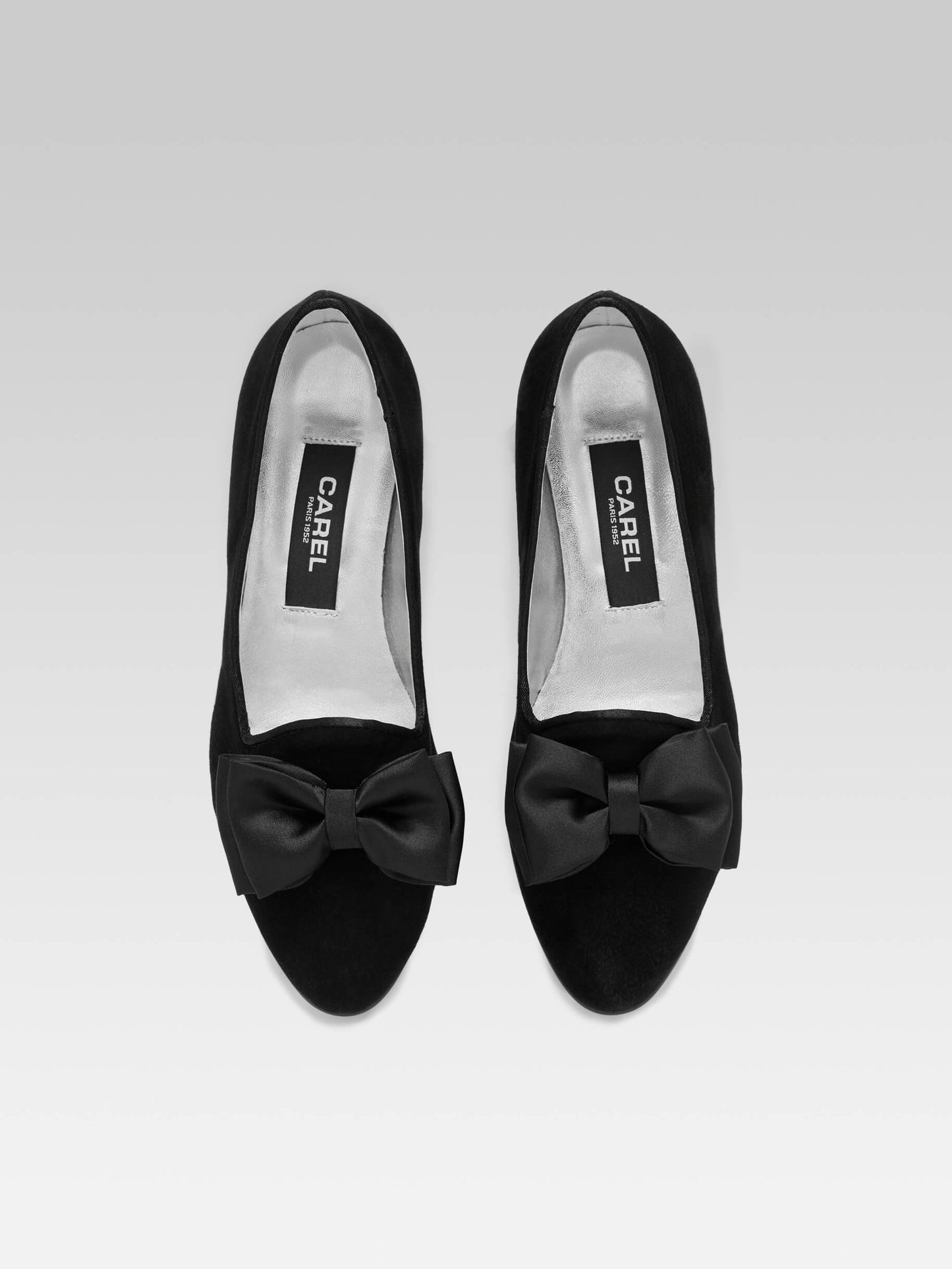 Marquis - Black suede leather bow ballet flats