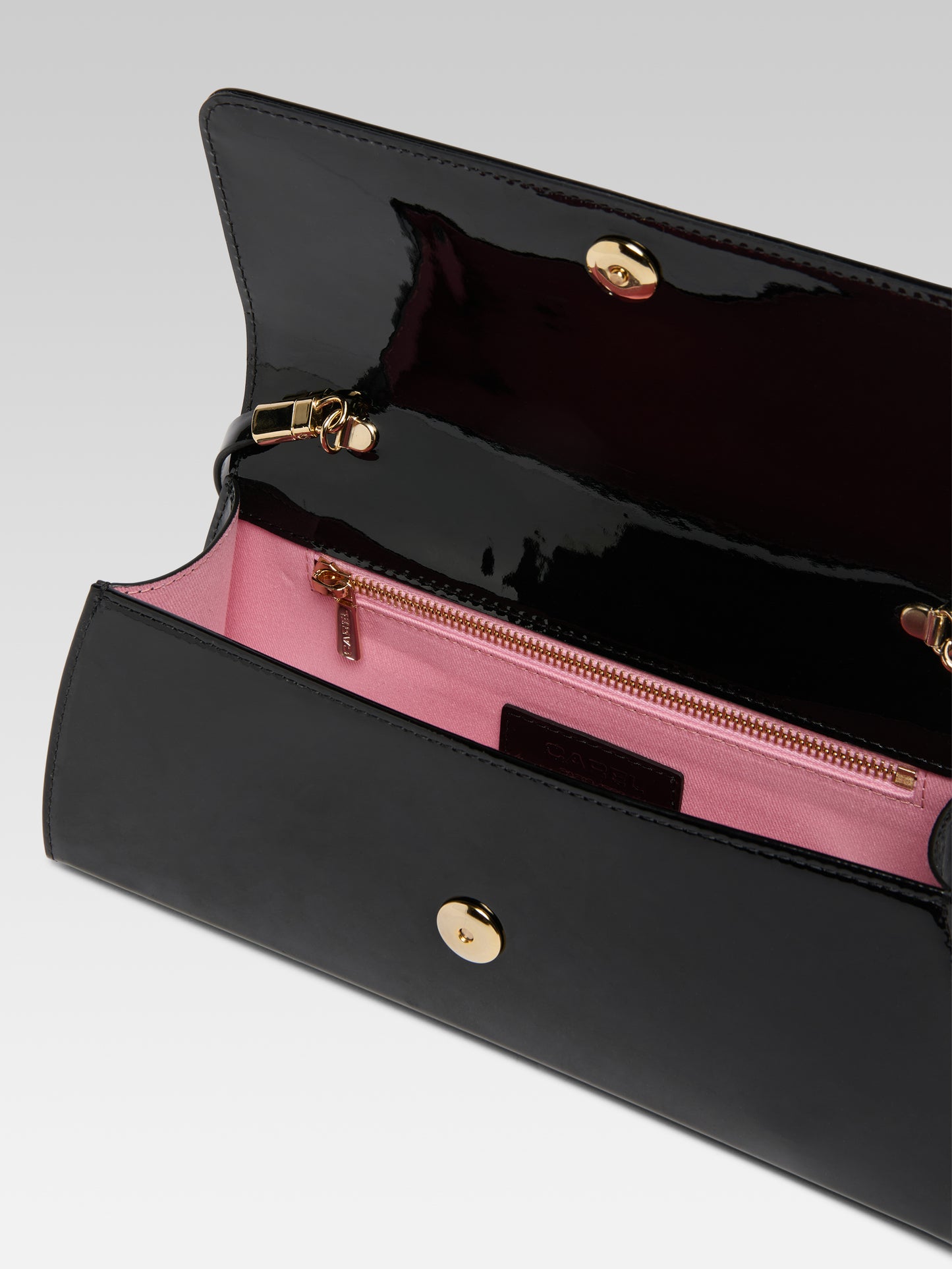 Madeleine - Sac épaule cuir verni noir