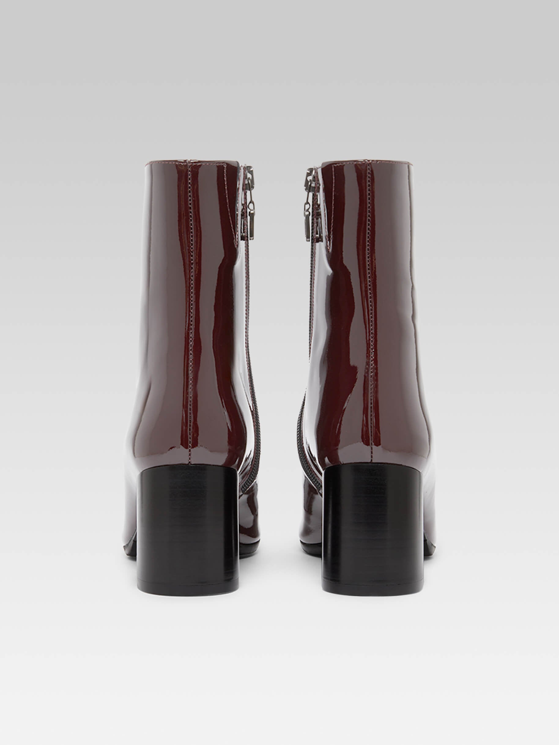 Esprit - Dark burgundy and black patent leather ankle boots - Image number 4