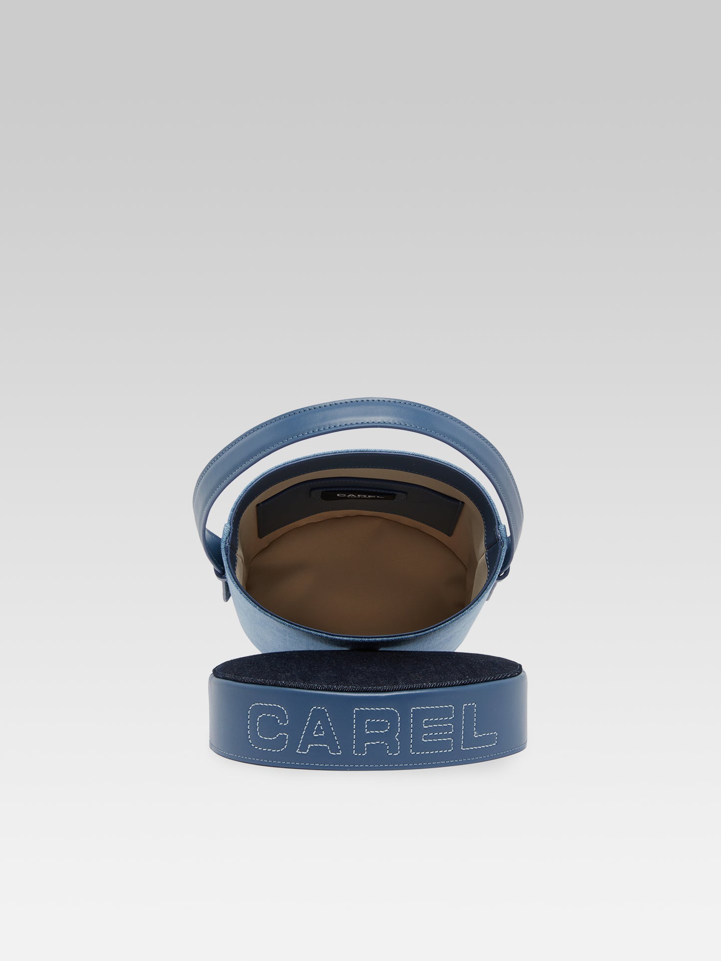 Bibi - Blue denim and leather bucket bag