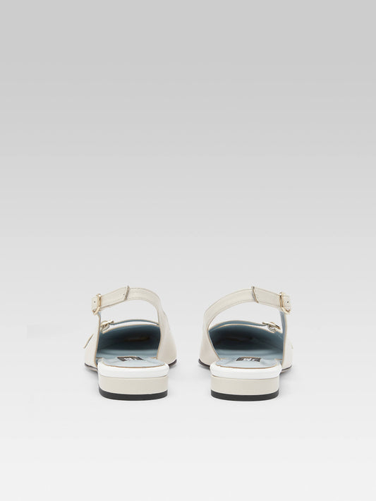 Ninon - Ivory leather slingback ballet flats - Image number 7