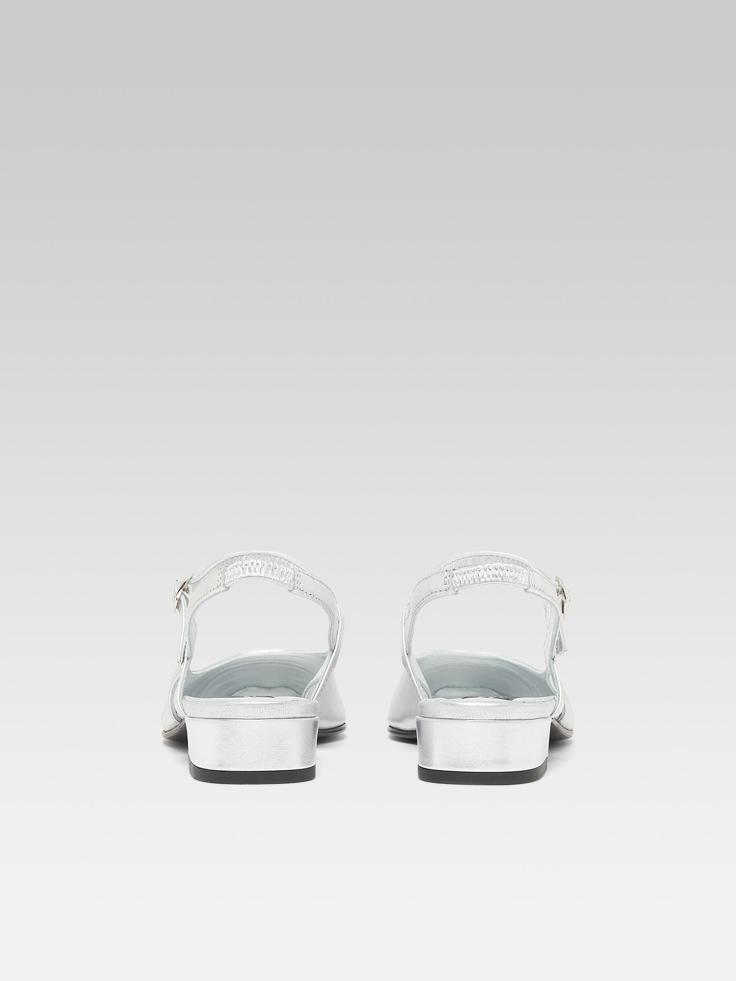 Oceano - Slingback cuir laminé bi-argent