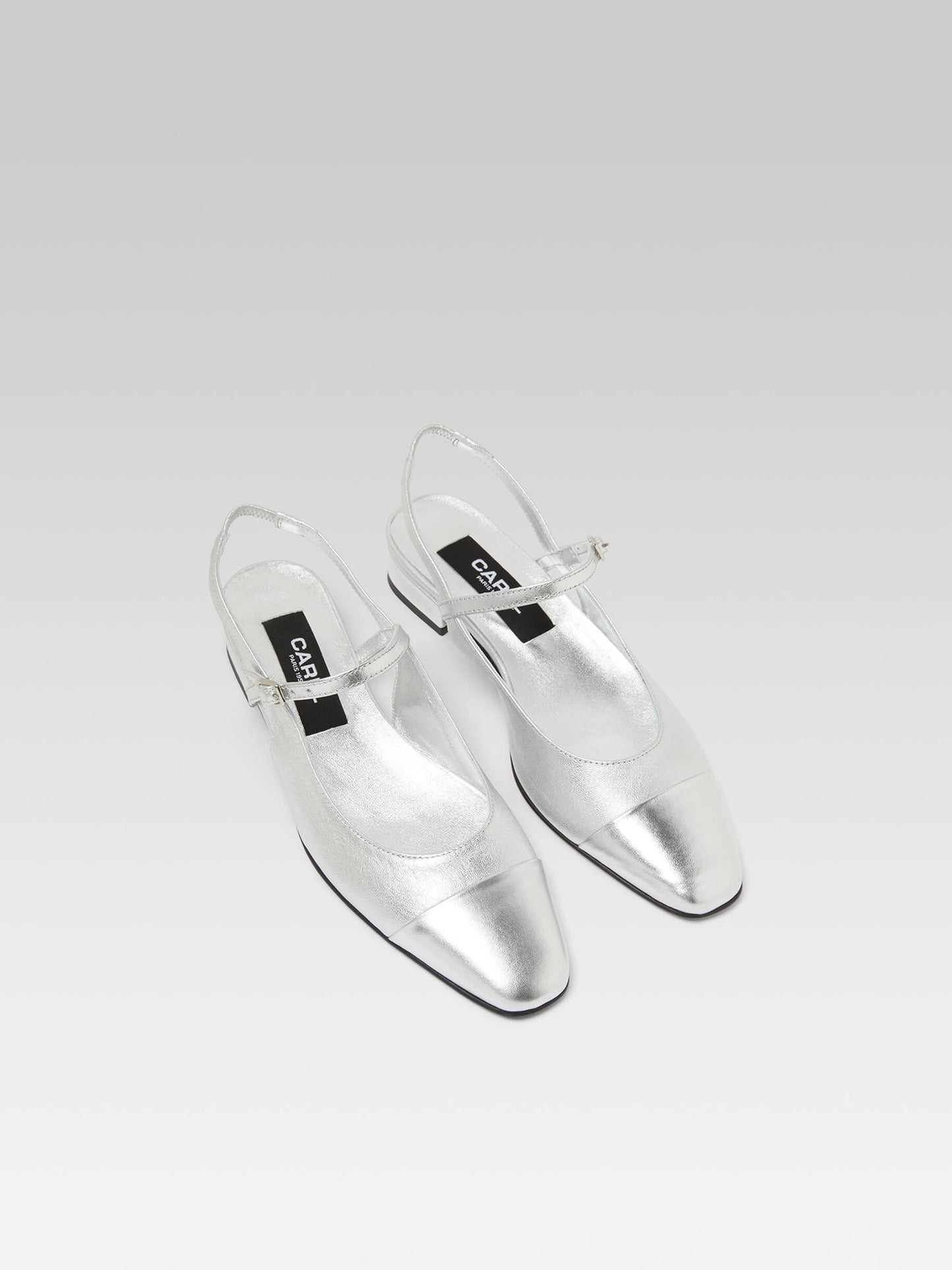 Oceano - Slingback cuir laminé bi-argent