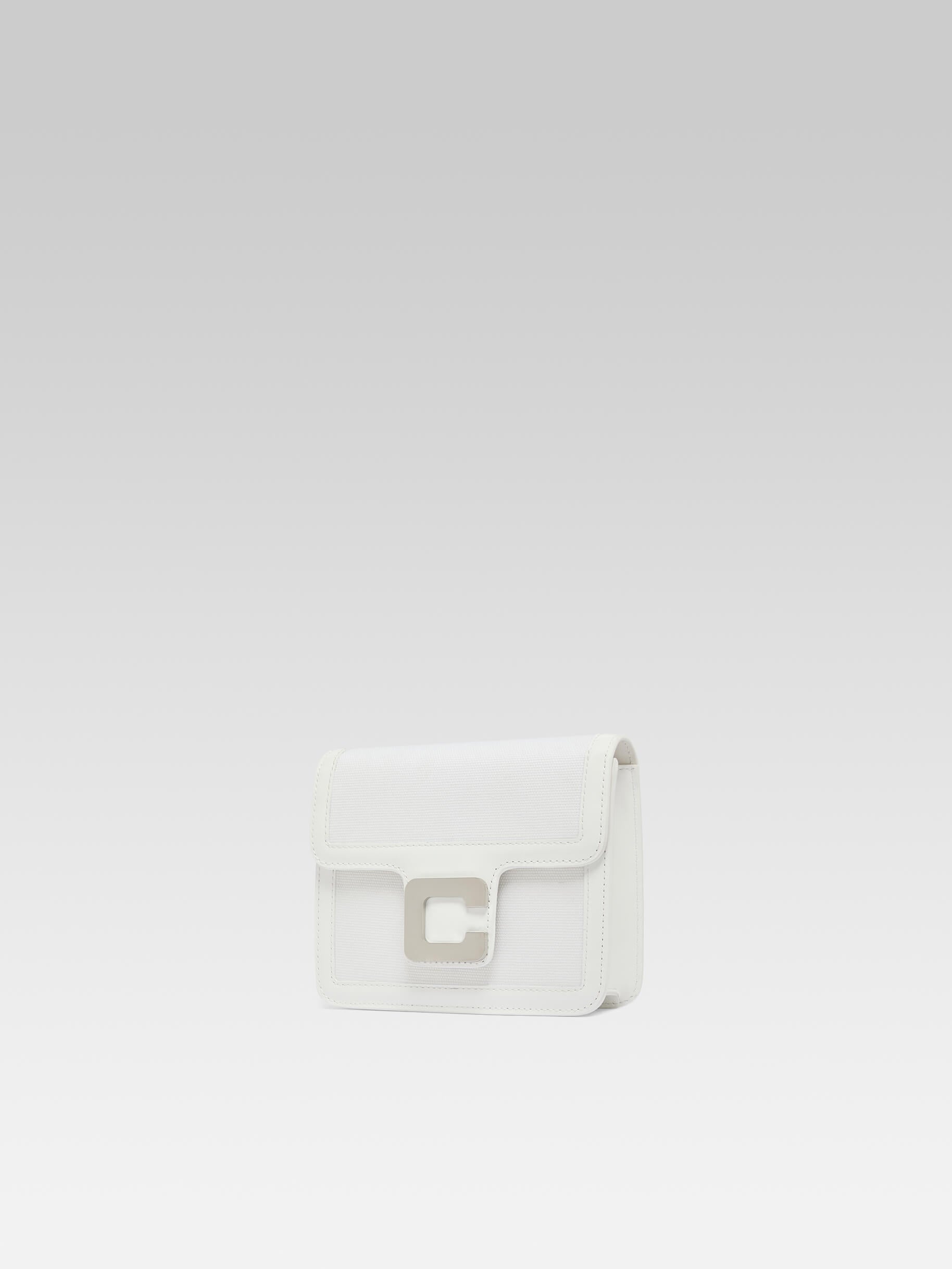 Mini Sorbonne - White fabric and patent leather bag  - Image number 5