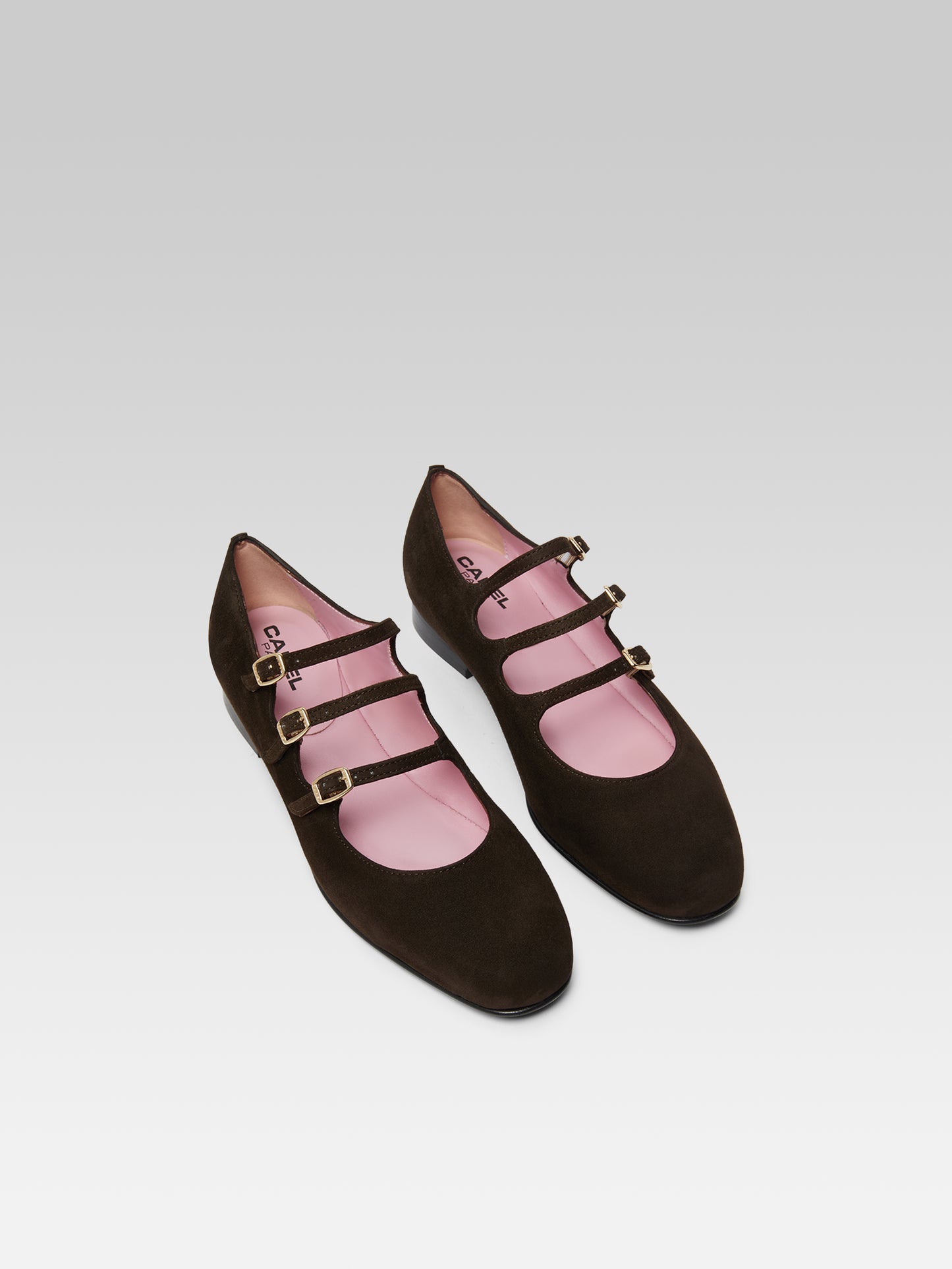 Ariana s - Brown suede leather Mary Janes ballet flats
