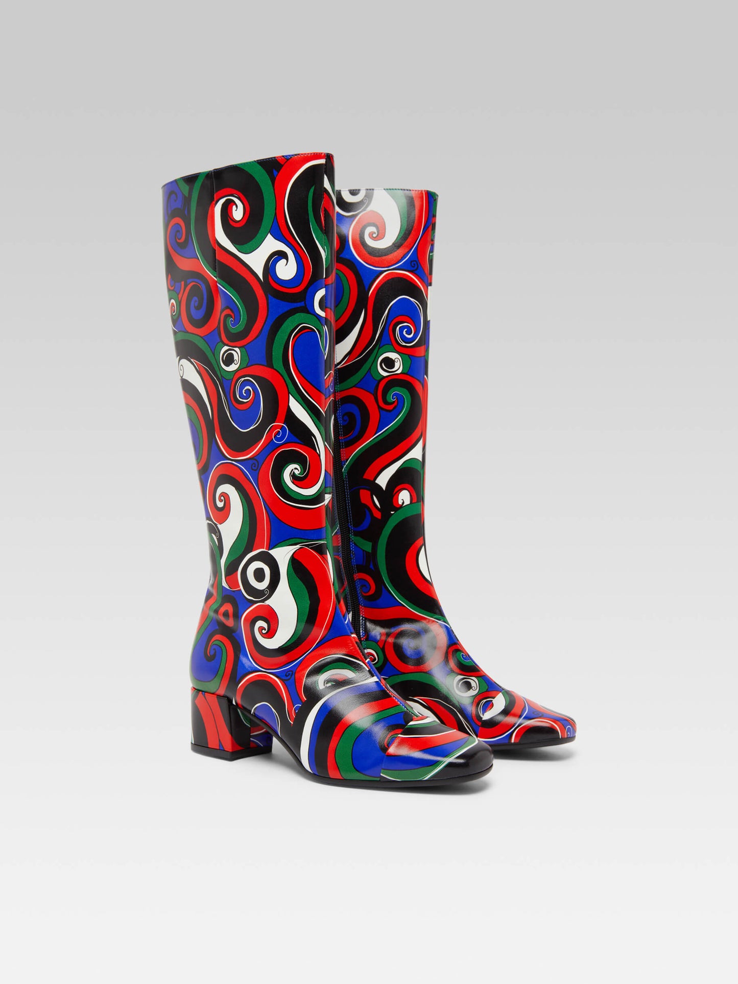 Malaga - Bottes cuir imprimé multicolore