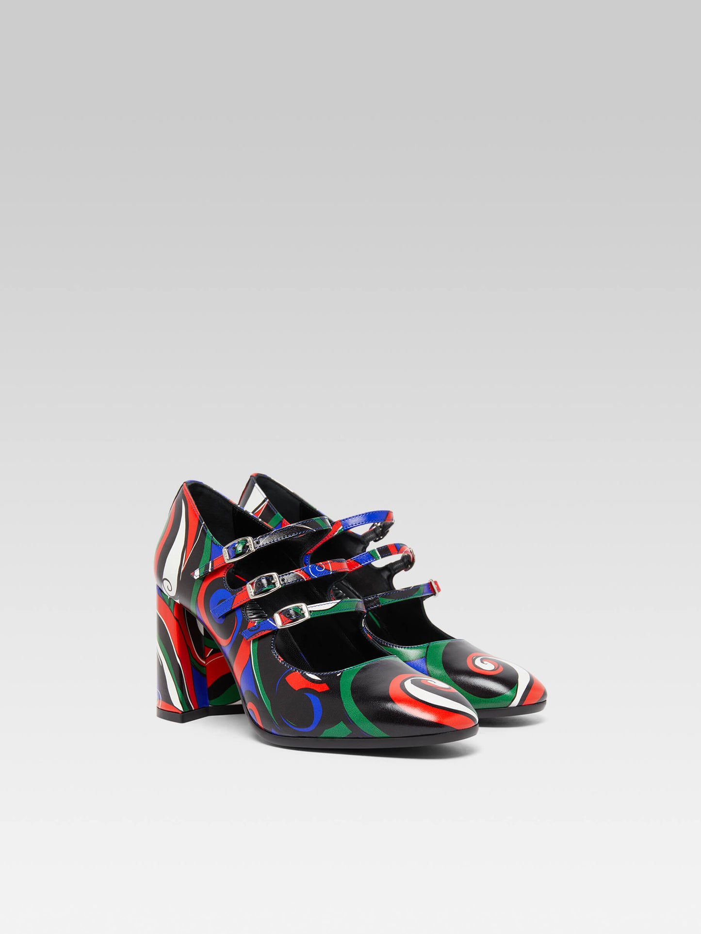 Keel - Multicolor printed leather Mary Janes pumps