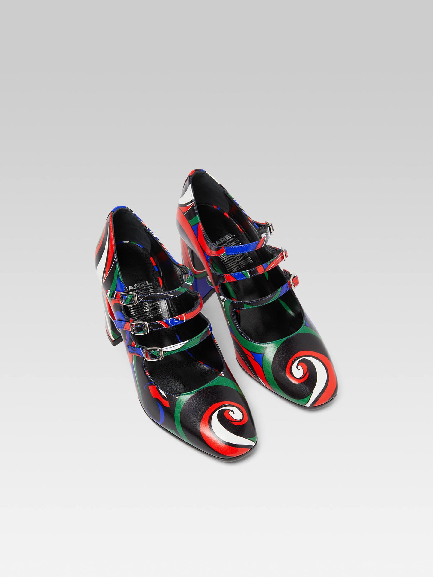Keel - Multicolor printed leather Mary Janes pumps