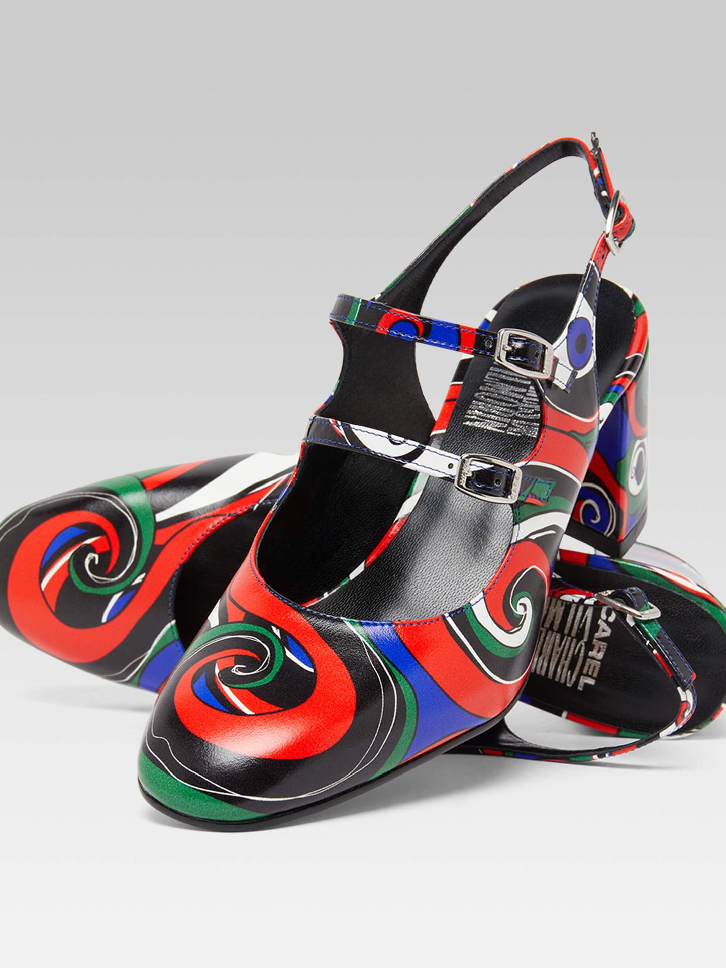 Banana - Babies slingback cuir imprimé multicolore