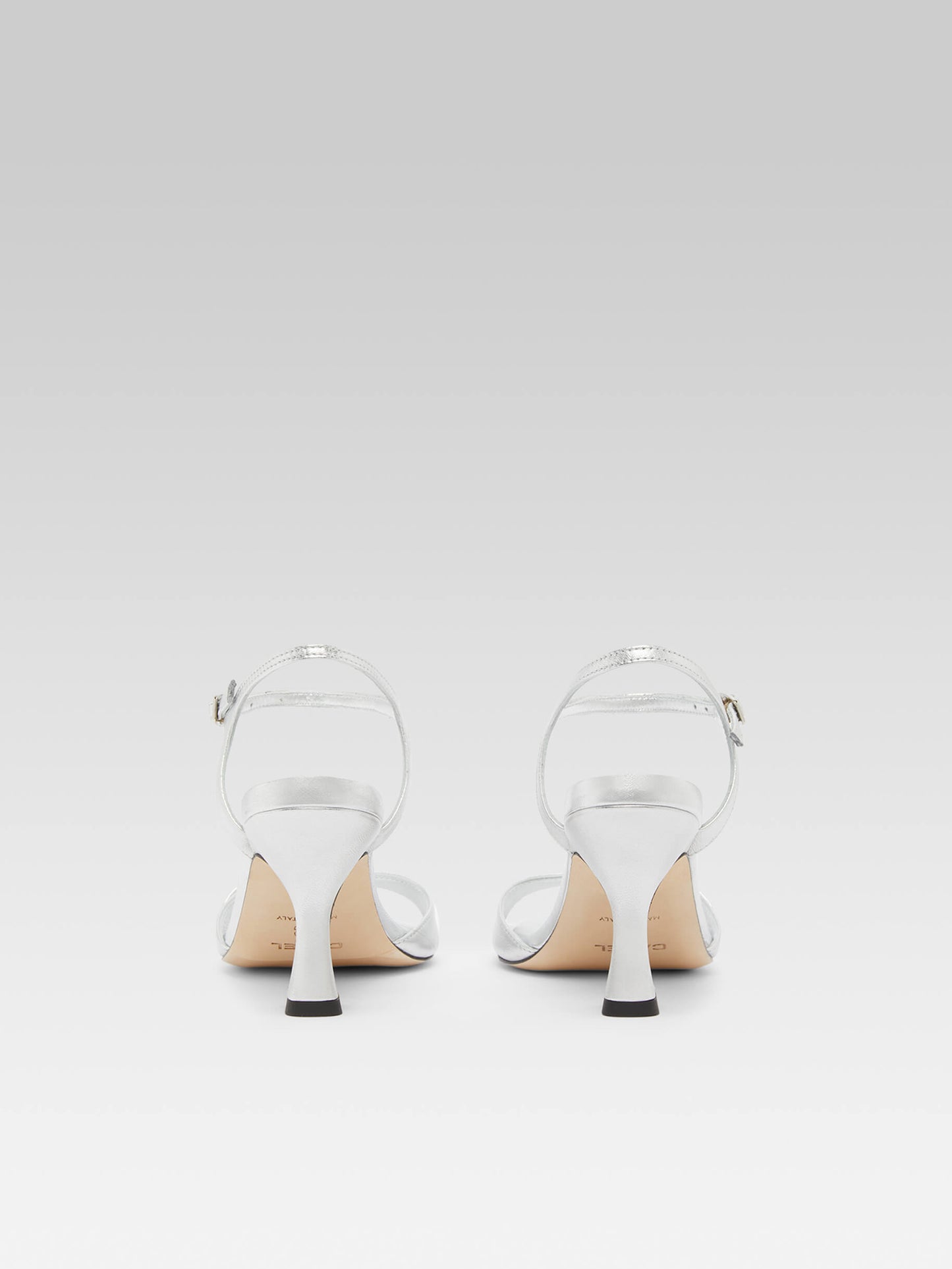 Celeste - Silver leather heeled sandals