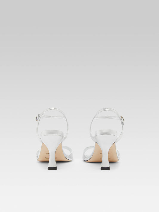 Celeste - Silver leather heeled sandals - Image number 6