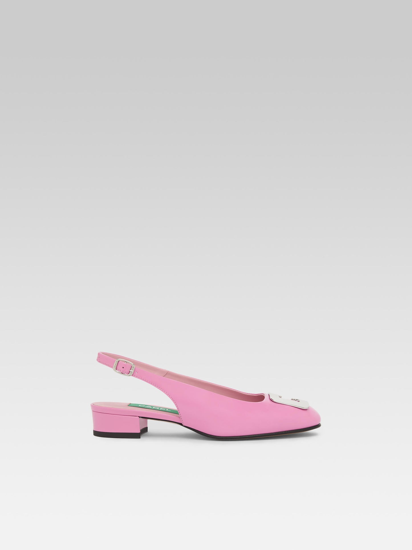 Coquelicot - Slingback cuir verni upcyclé rose bijou C