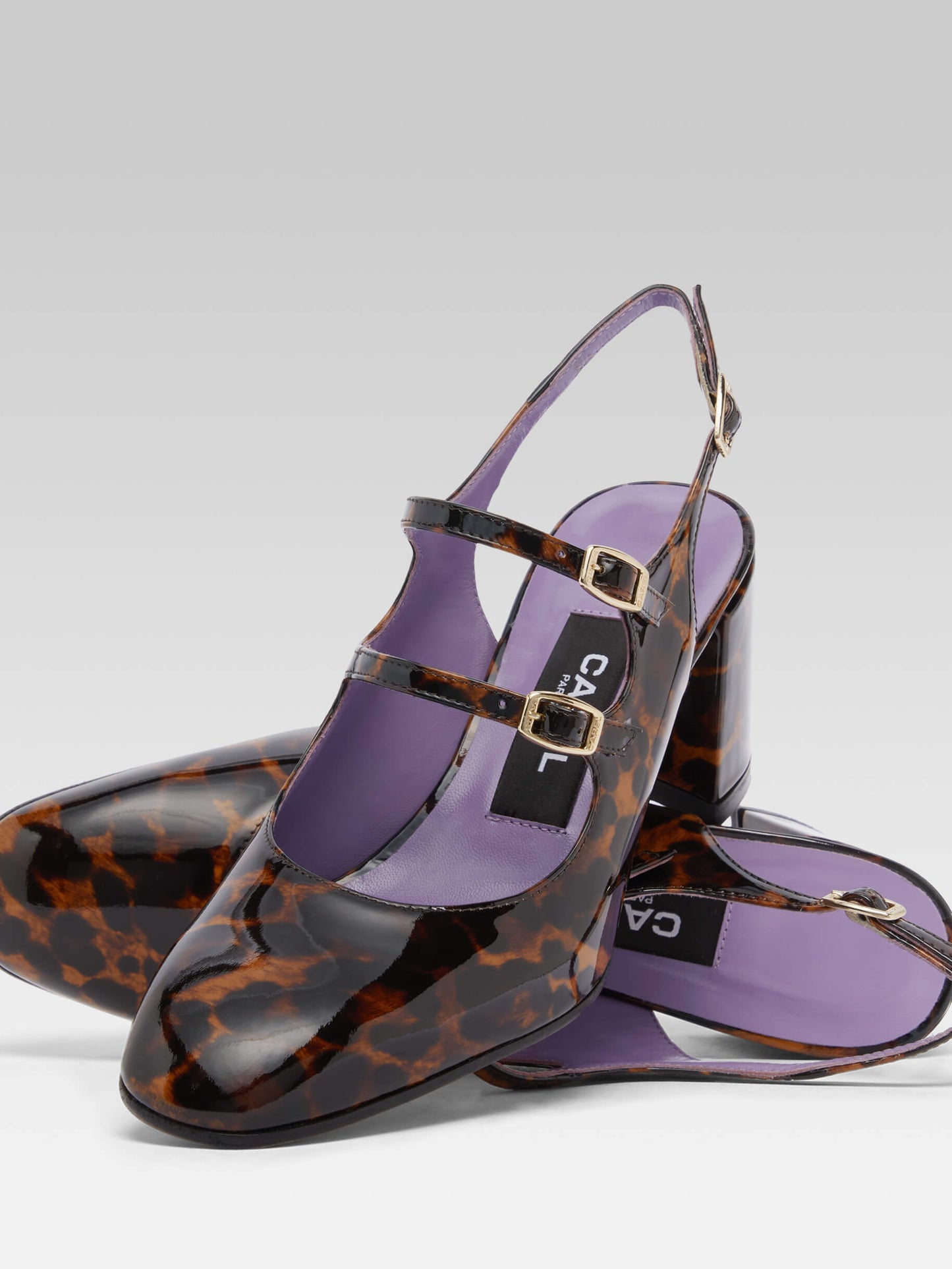 Banana - Babies slingback cuir verni léopard