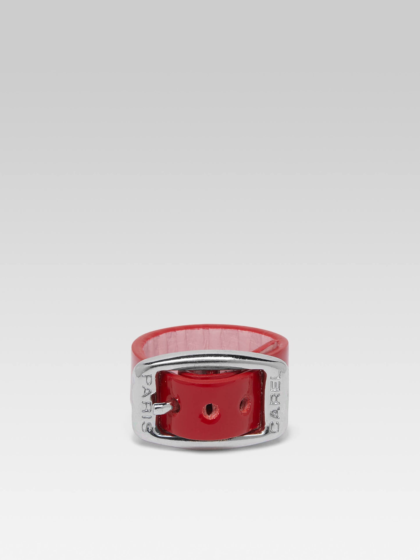 Ring - Red upcycled patent leather