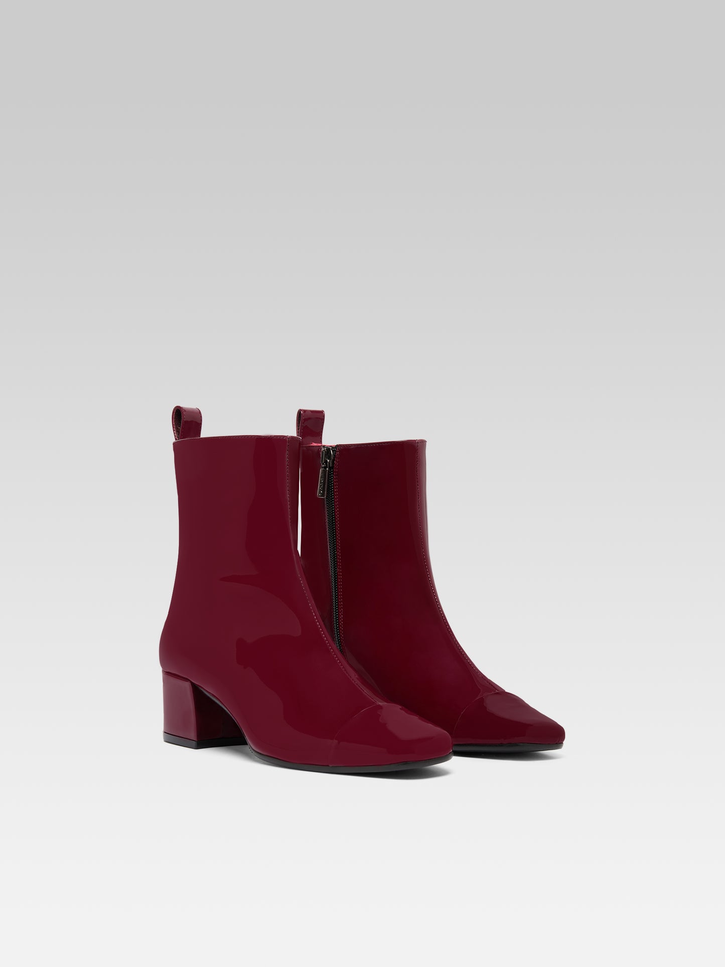 Estime - Bottines cuir verni upcyclé prune