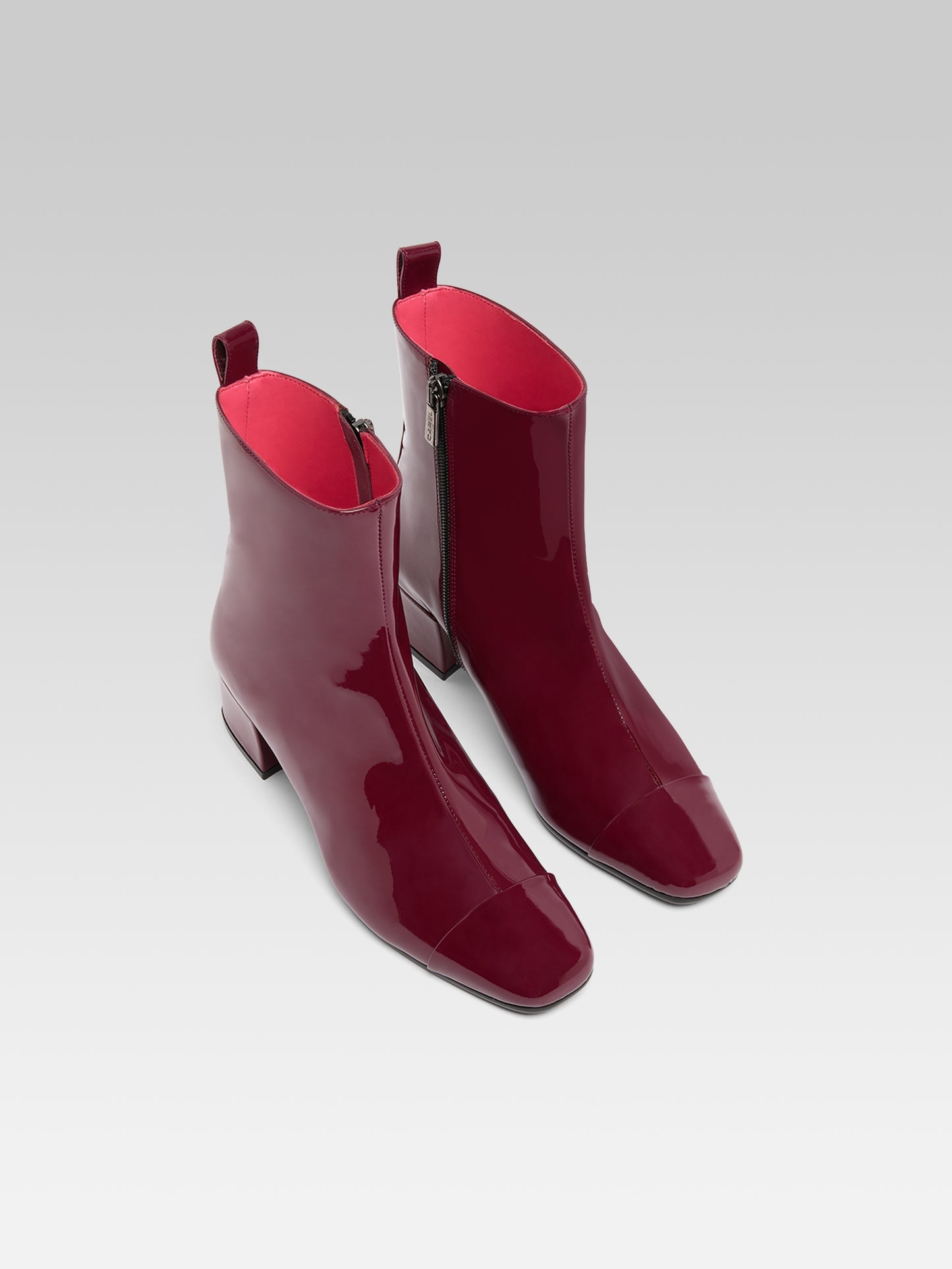 Estime - Bottines cuir verni upcyclé prune