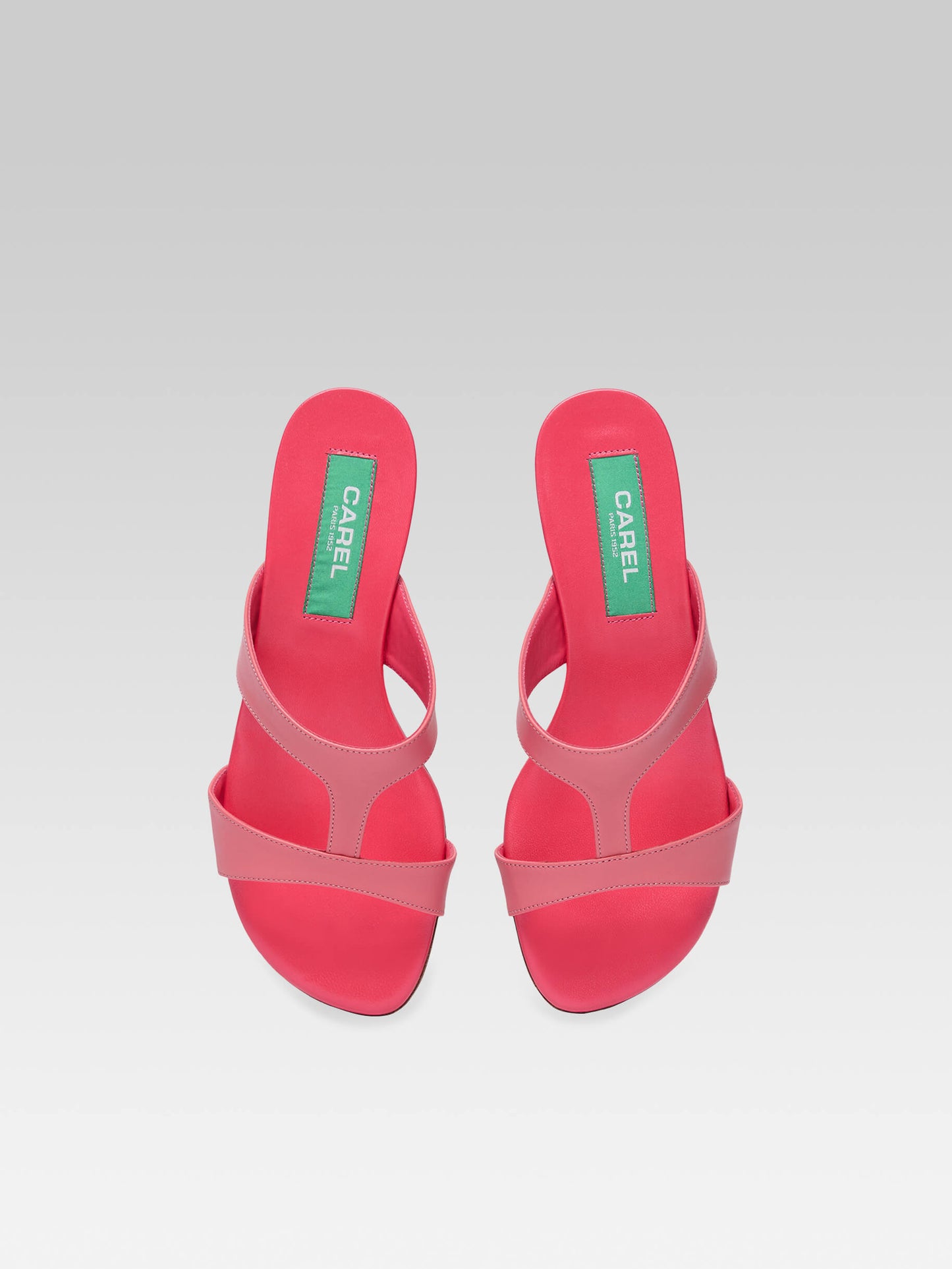 Leia - Mules cuir rose upcyclé