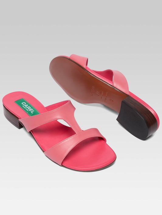 Leia - Pink upcycled leather mules - Image number 5