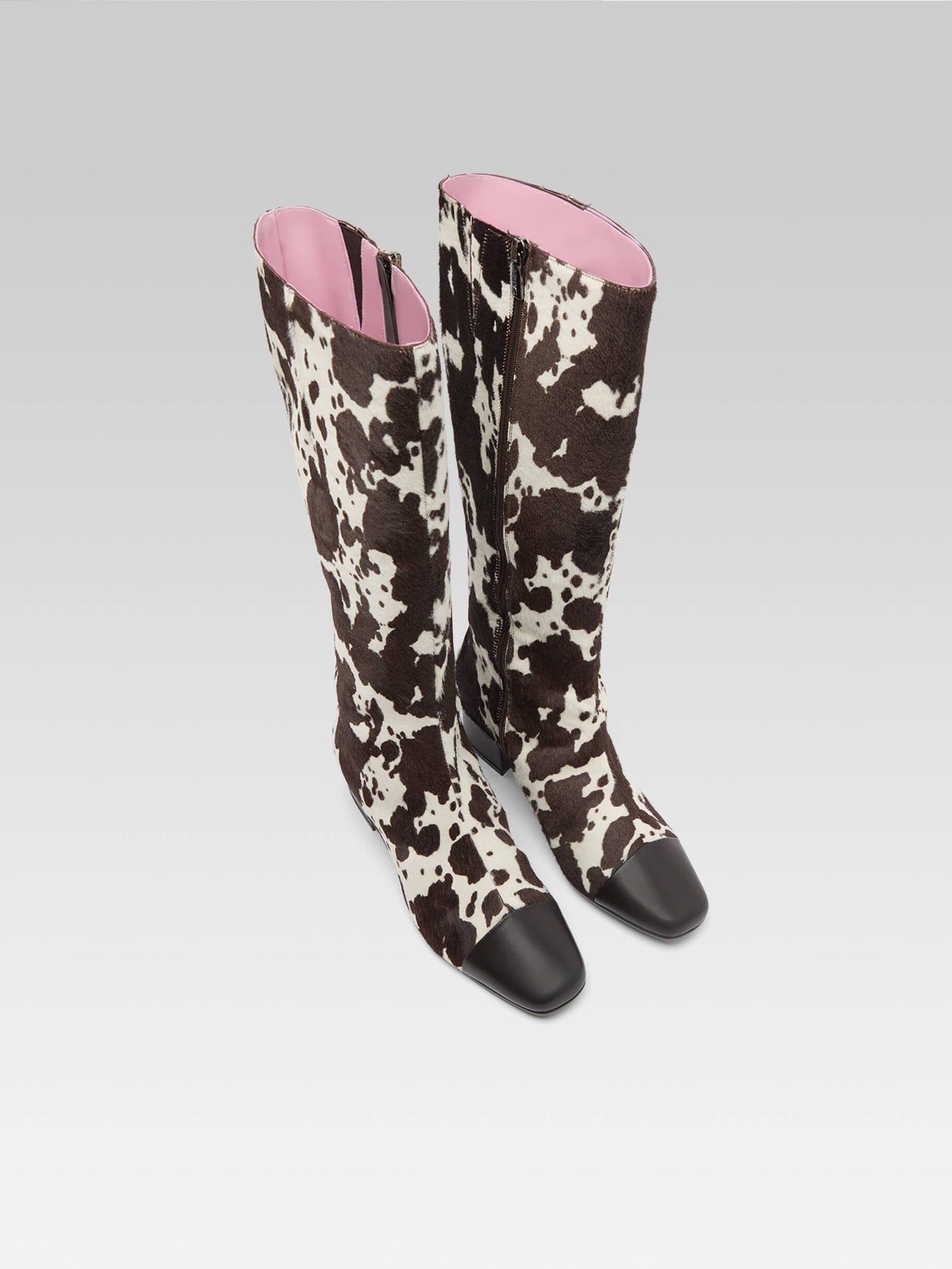 Malaga - Bottes cuir pony imprimé vache