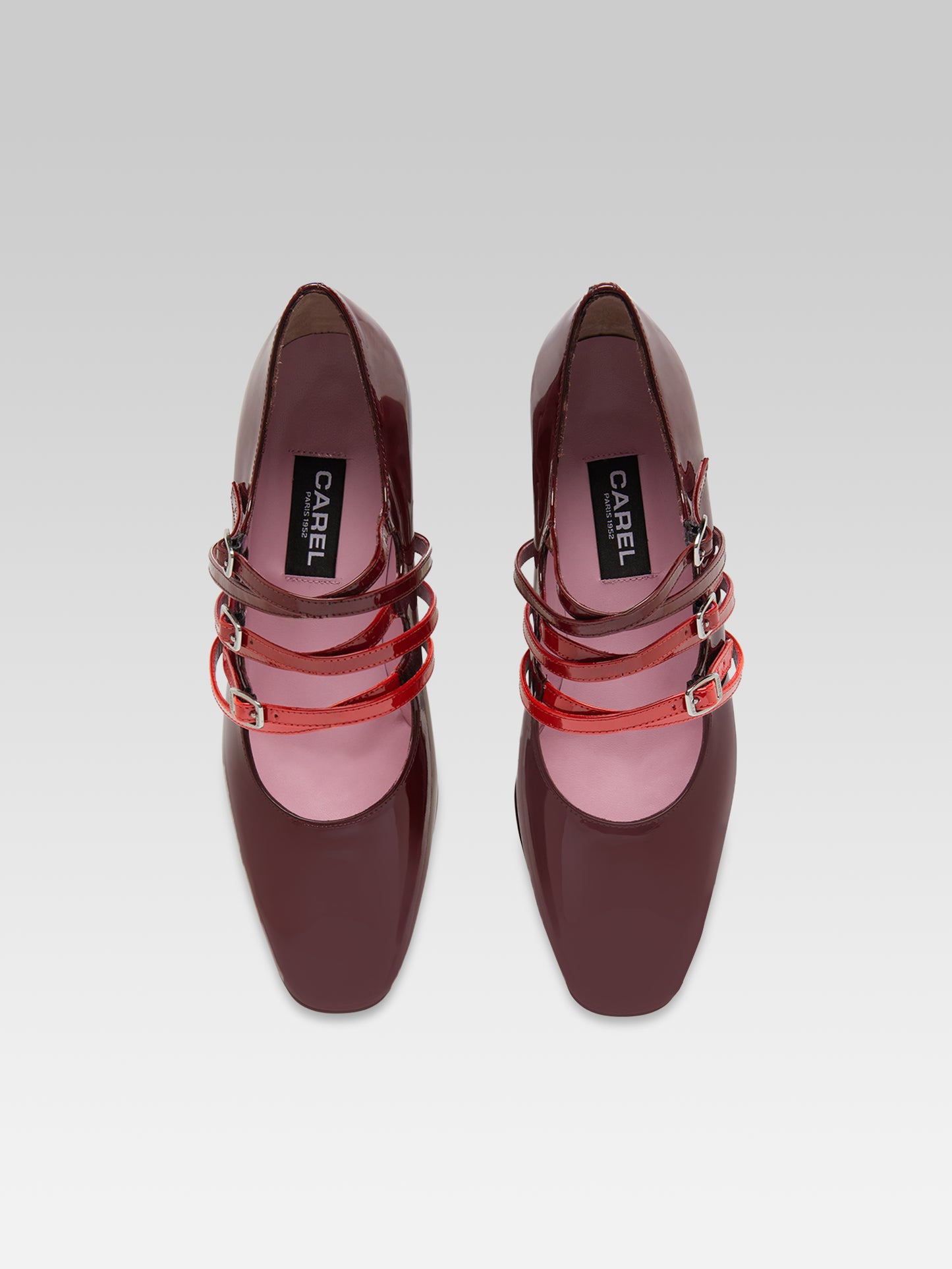 Kina Spaghetti - Multi-burgundy patent leather Mary Janes pumps