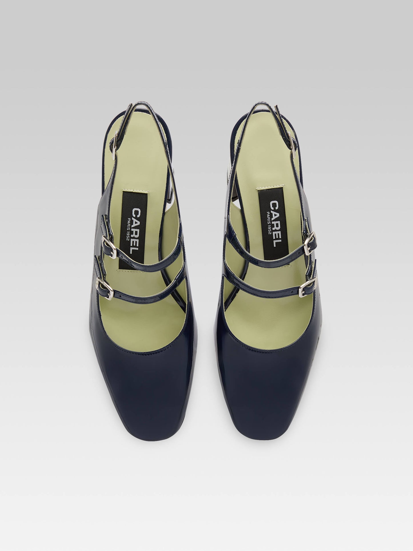 Banana - Babies slingback cuir verni bleu marine