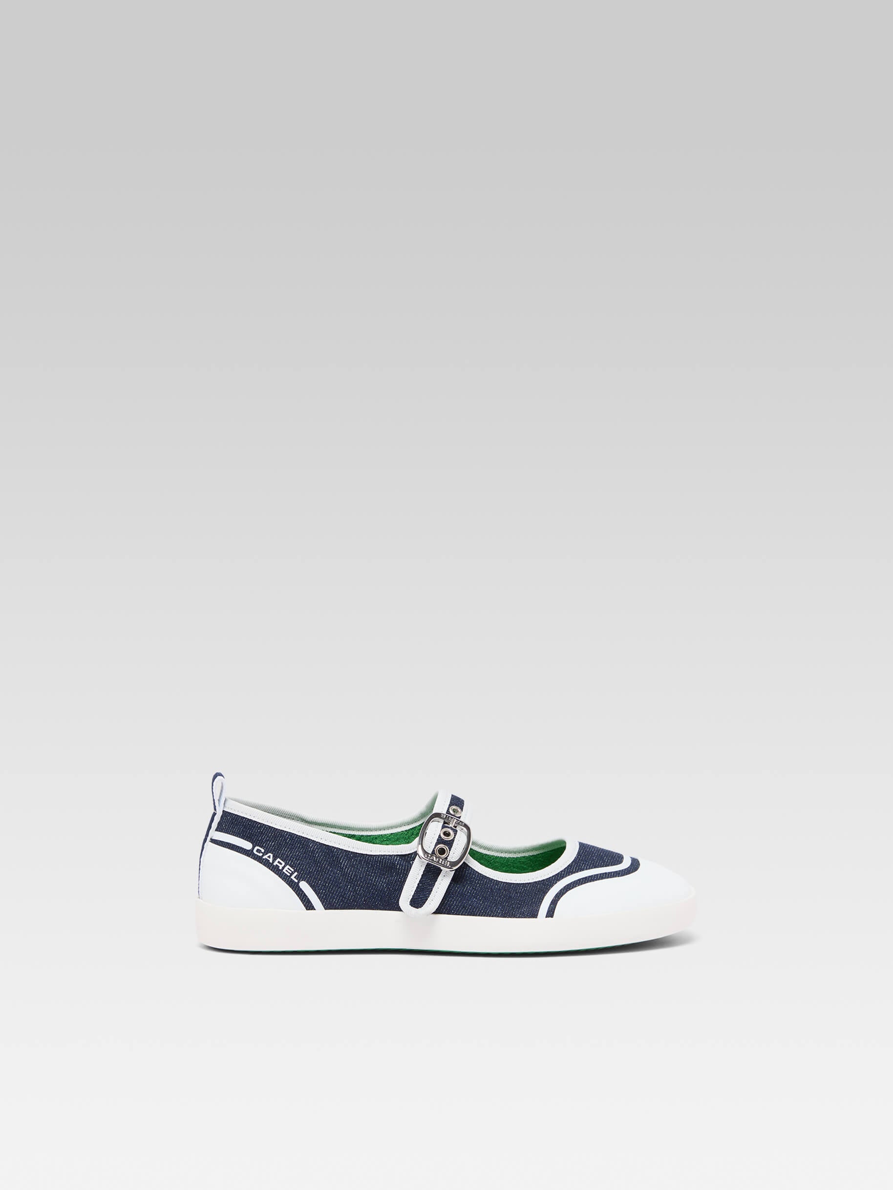 Costa Scarpe da tennis in tela denim blu con cinturino Carel Paris