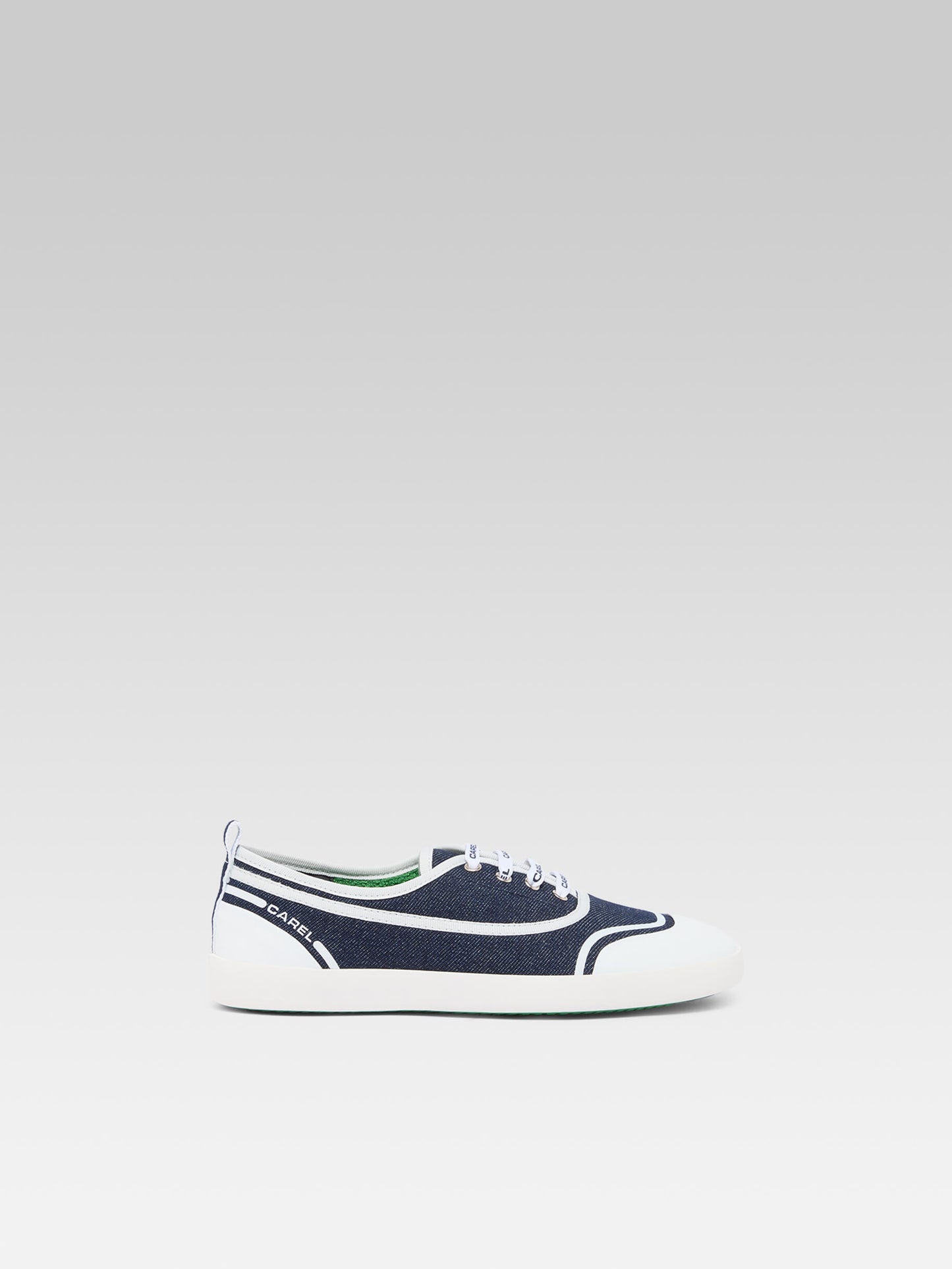 Sol - Blue denim canvas tennis shoes with laces