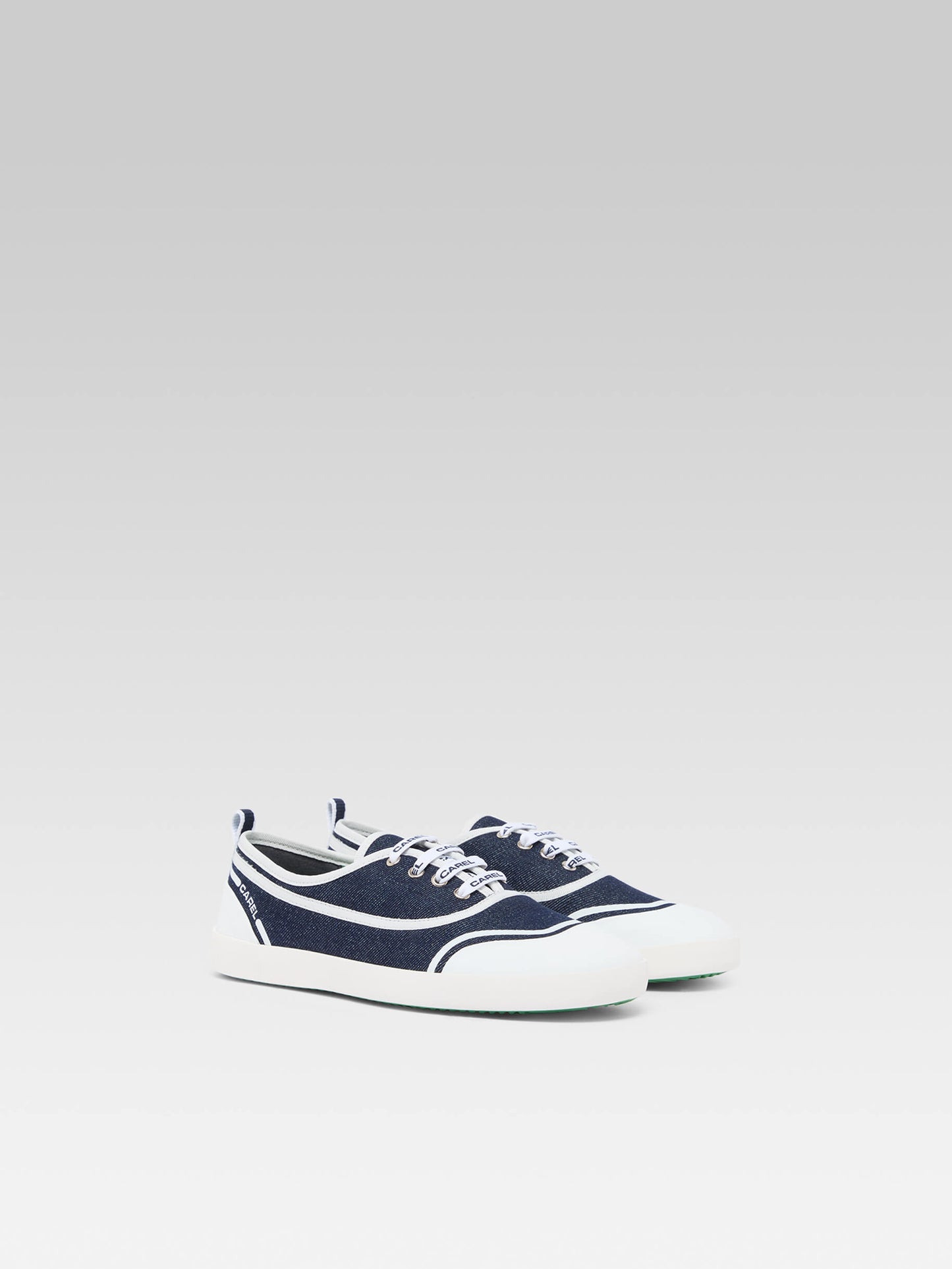 Sol - Blue denim canvas tennis shoes with laces