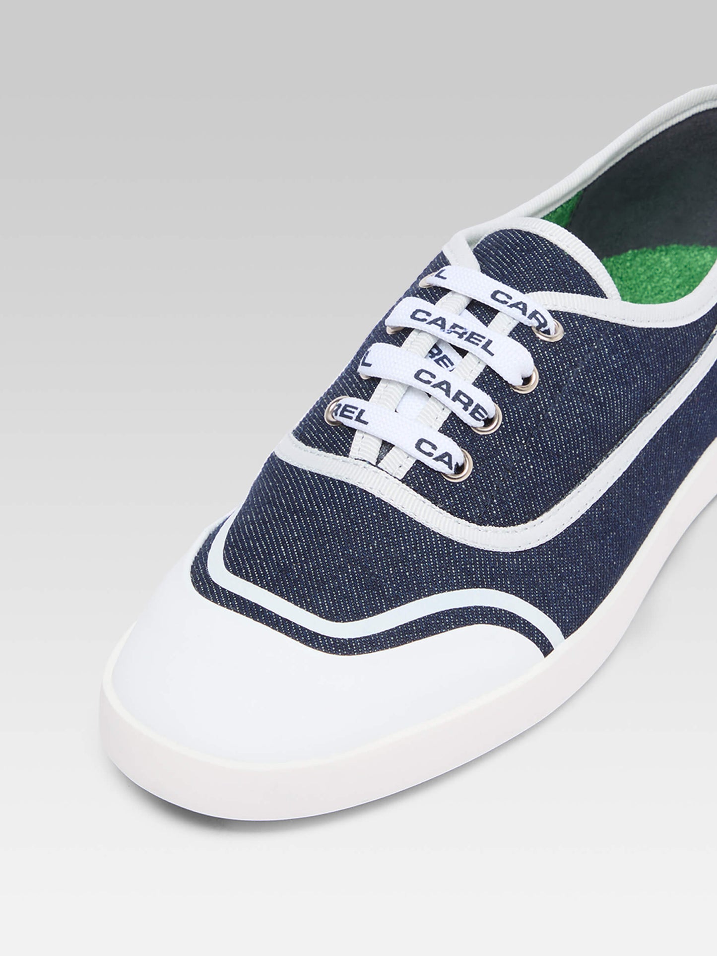 Sol - Blue denim canvas tennis shoes with laces