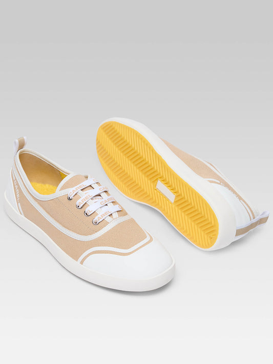 Sol - Tennis à lacets toile beige recyclée - Image numéro 6