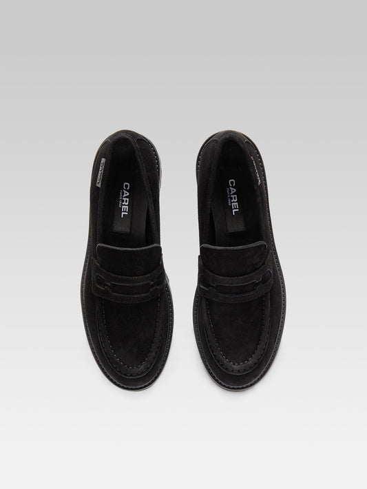 Marion - Black suede leather moccasins - Image number 4