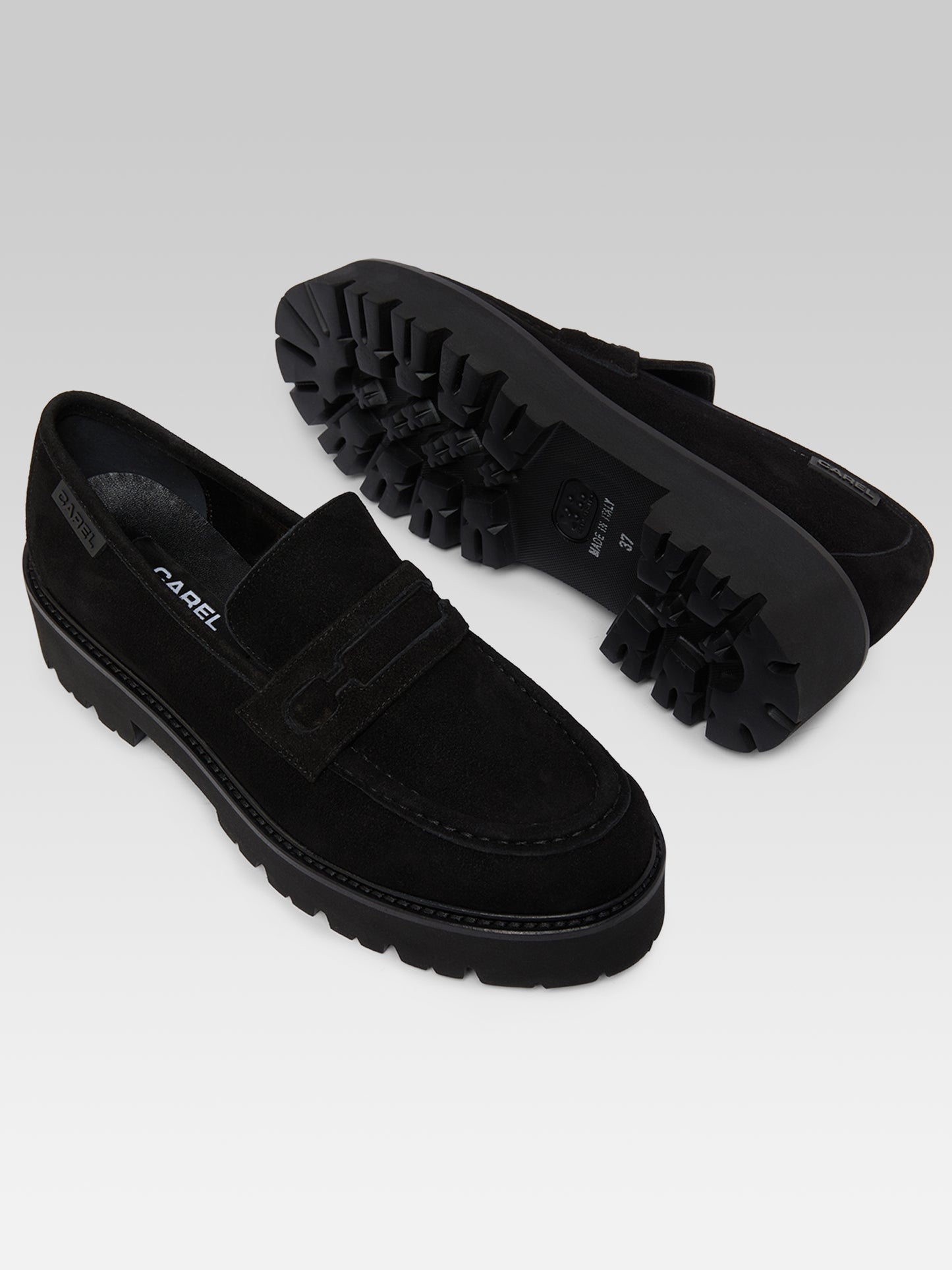 Marion - Mocassins cuir velours noir