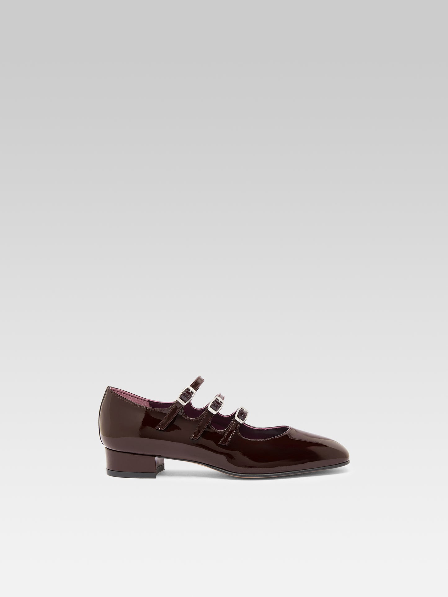 Ariana - Brown patent leather Mary Janes ballet flats