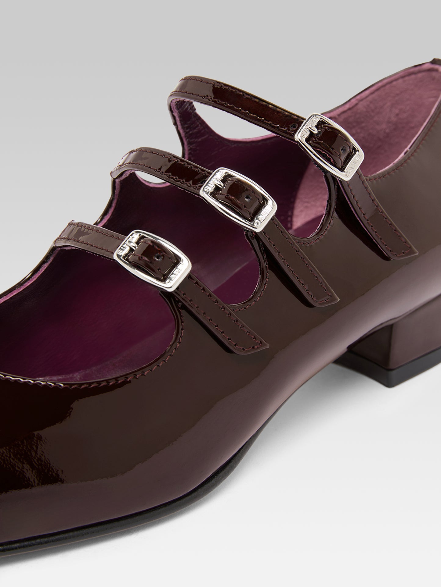 Ariana - Brown patent leather Mary Janes ballet flats