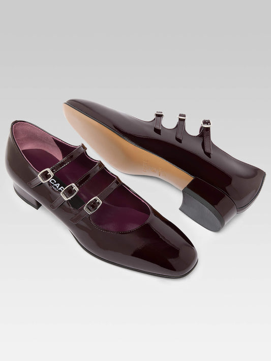 Ariana - Brown patent leather Mary Janes ballet flats - Image number 5