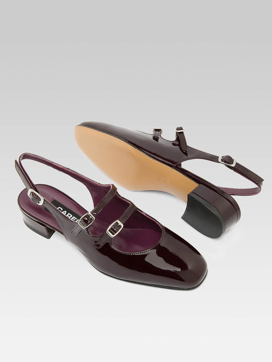 Peche - Brown patent leather slingback Mary Janes - Image number 5