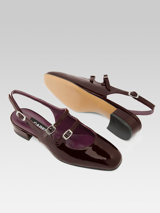 Peche - Brown patent leather slingback Mary Janes - Image number 4