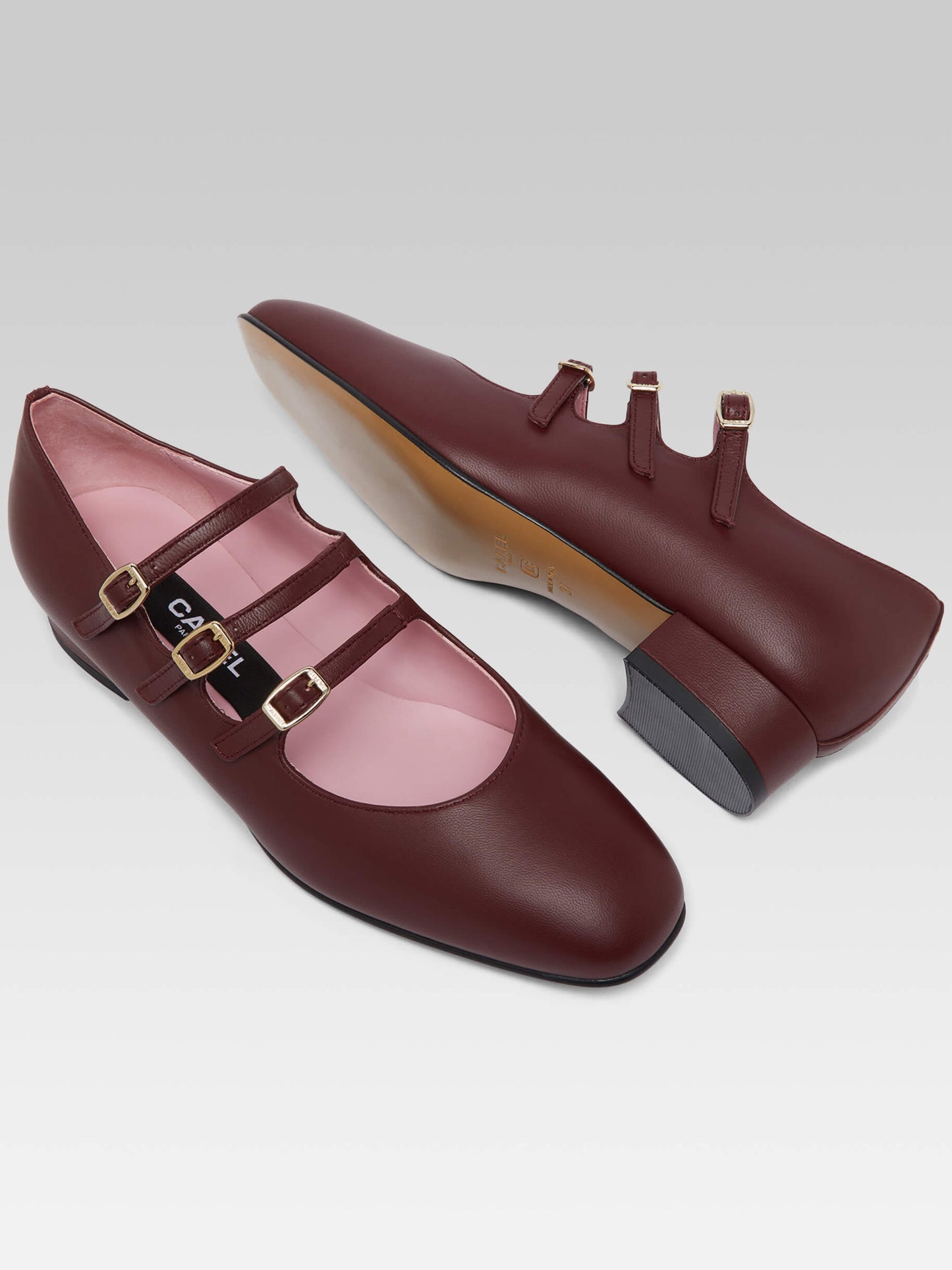 Ariana - Burgundy leather Mary Janes